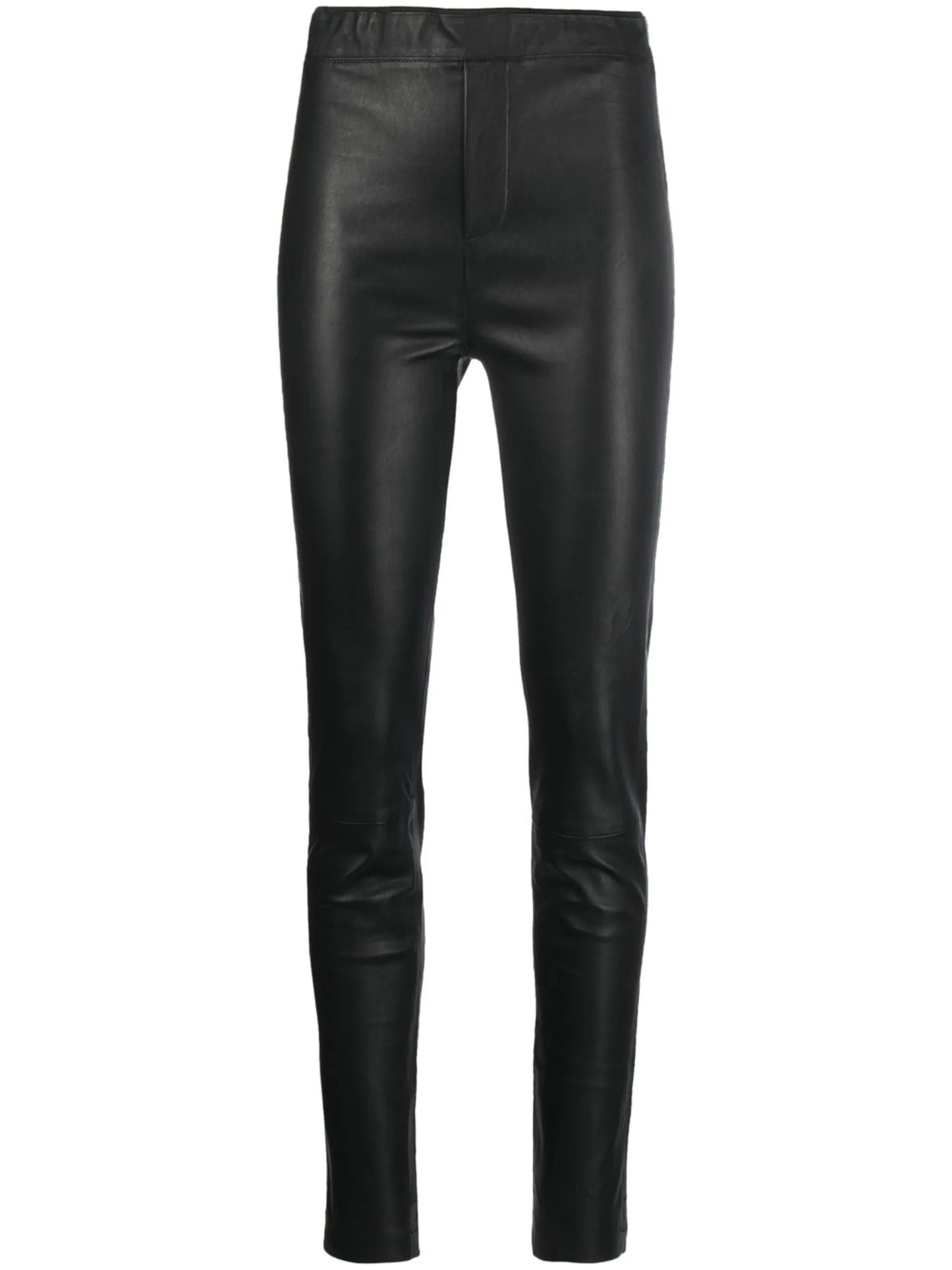 high-waist leather leggings