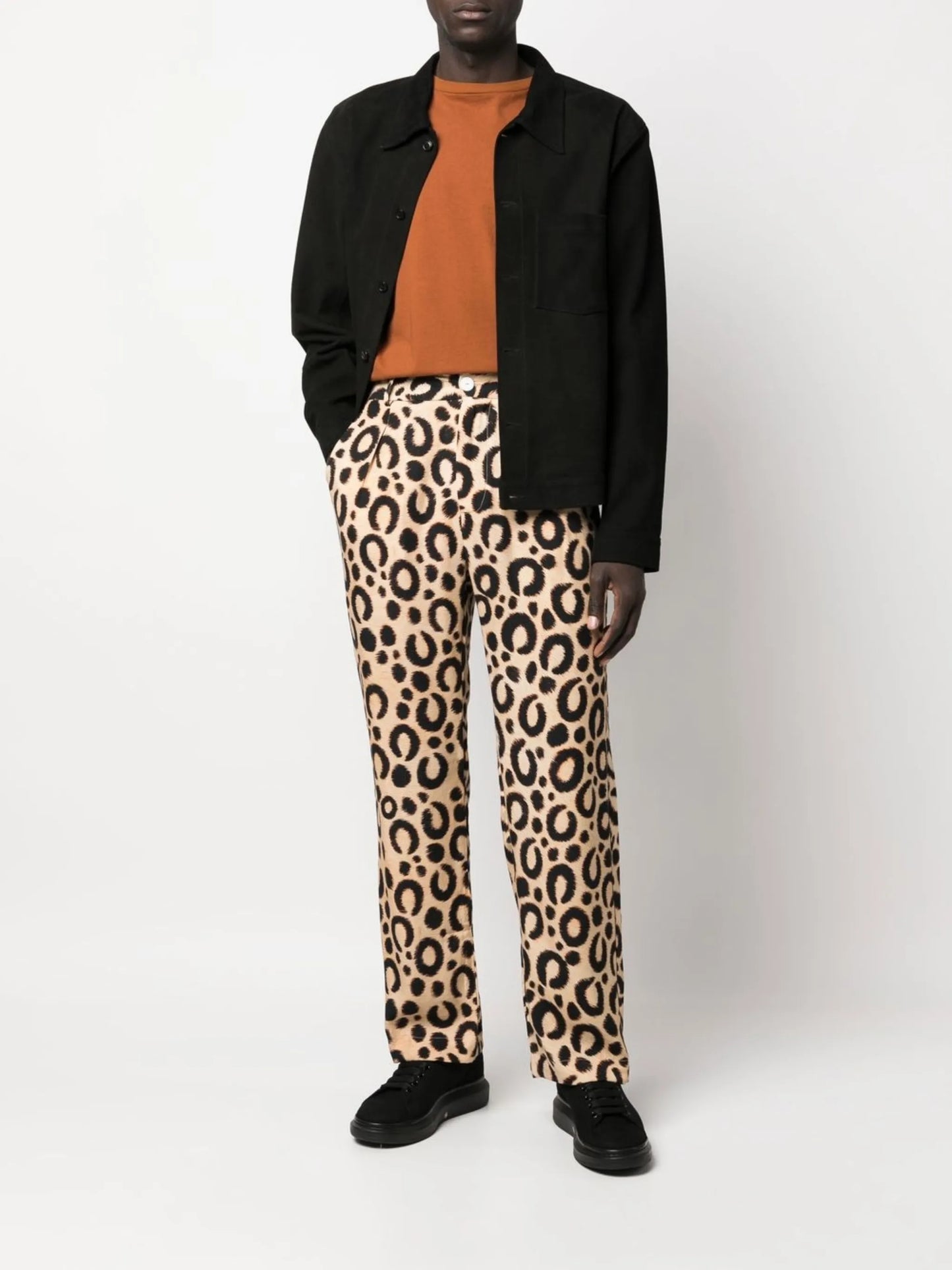 mid-rise wide-leg trousers