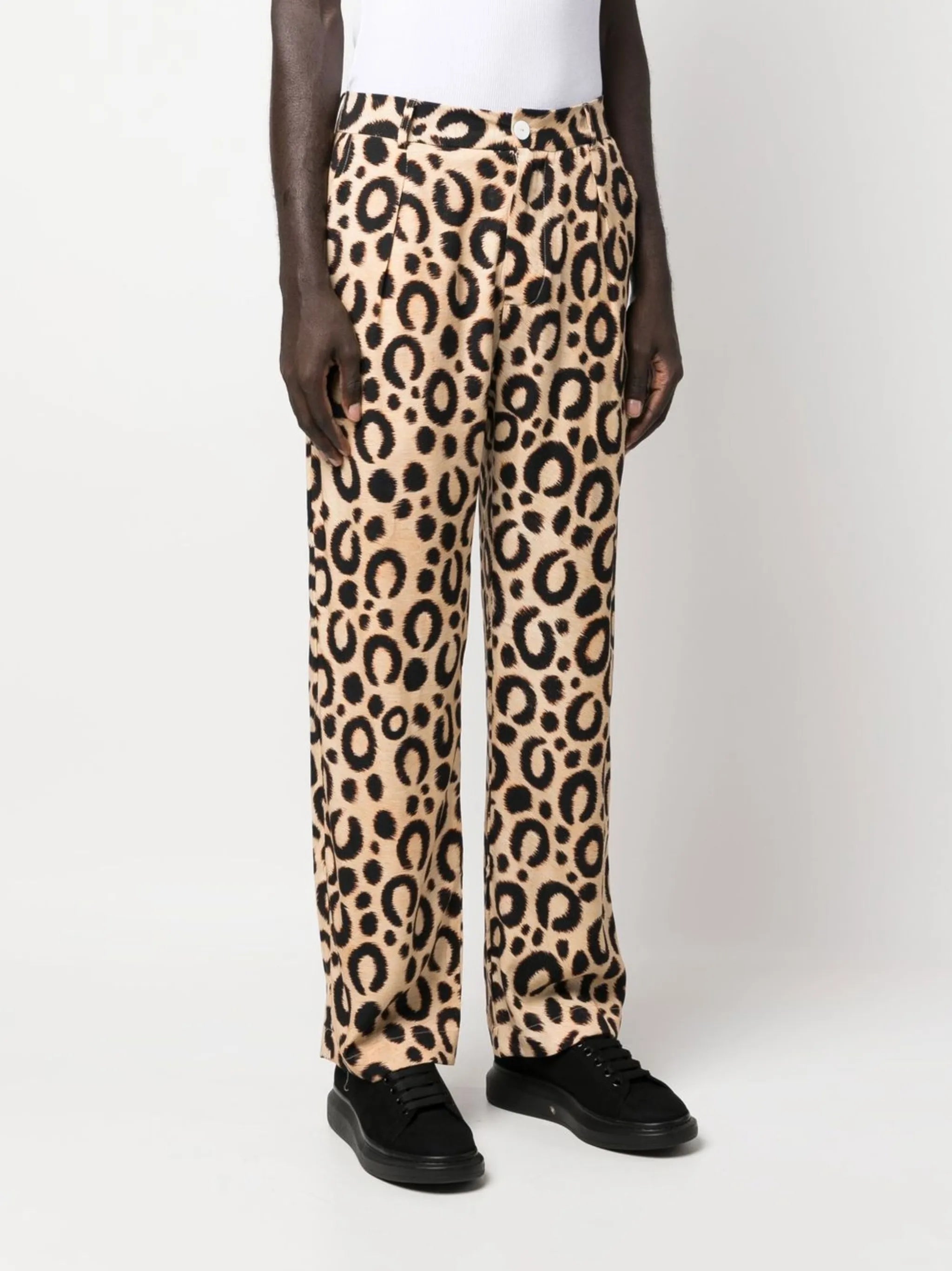 mid-rise wide-leg trousers