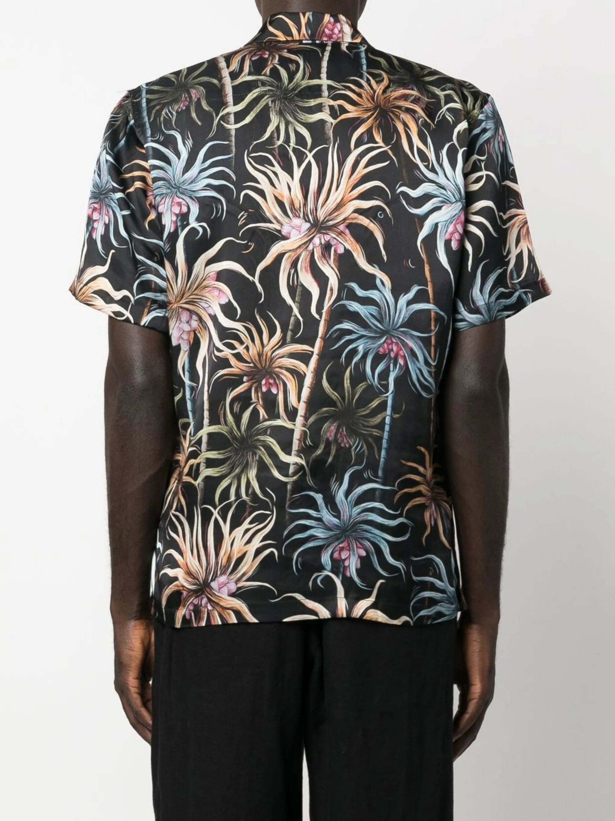abstract-print silk shirt