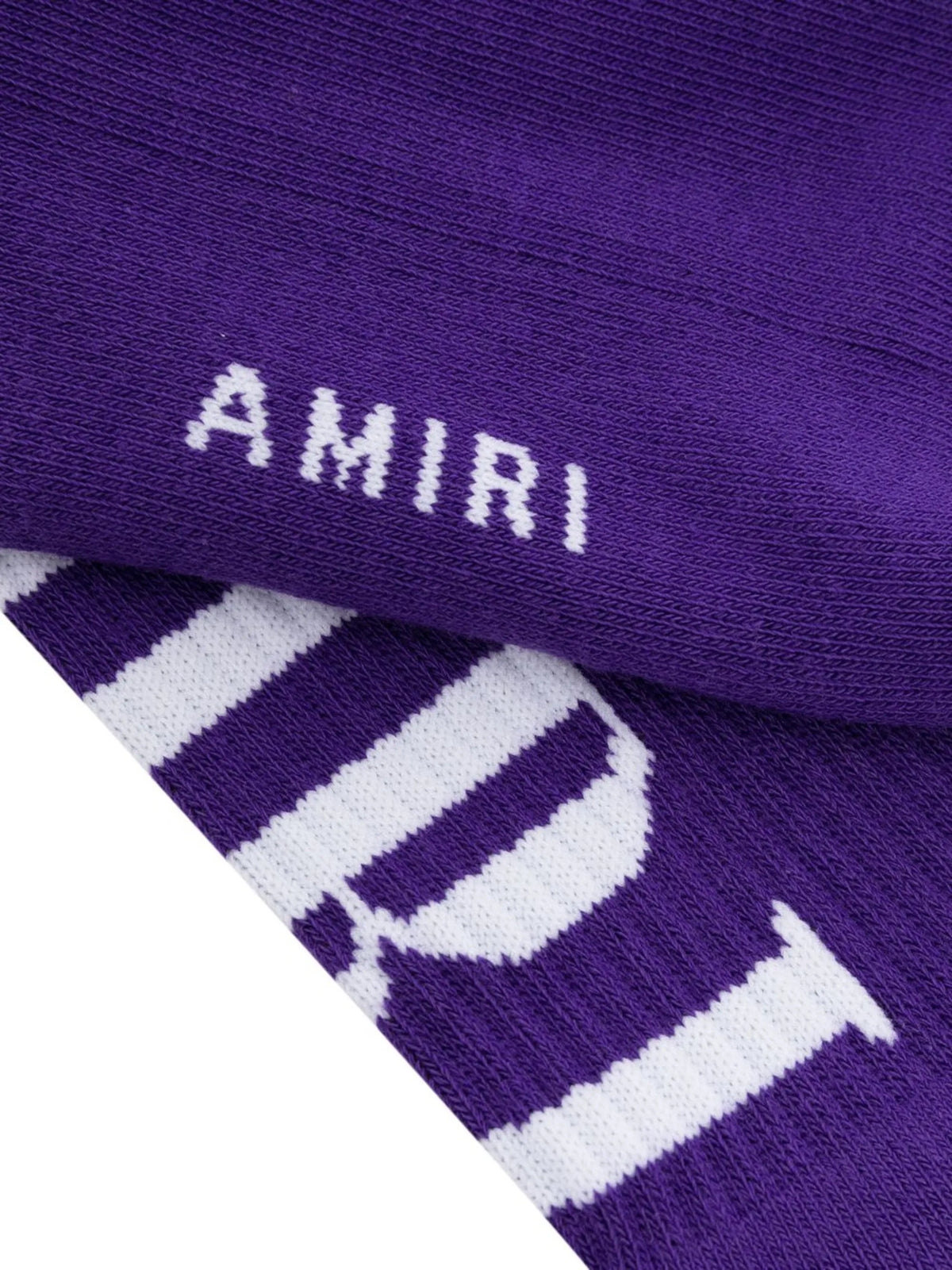 logo-intarsia ribbed-knit socks