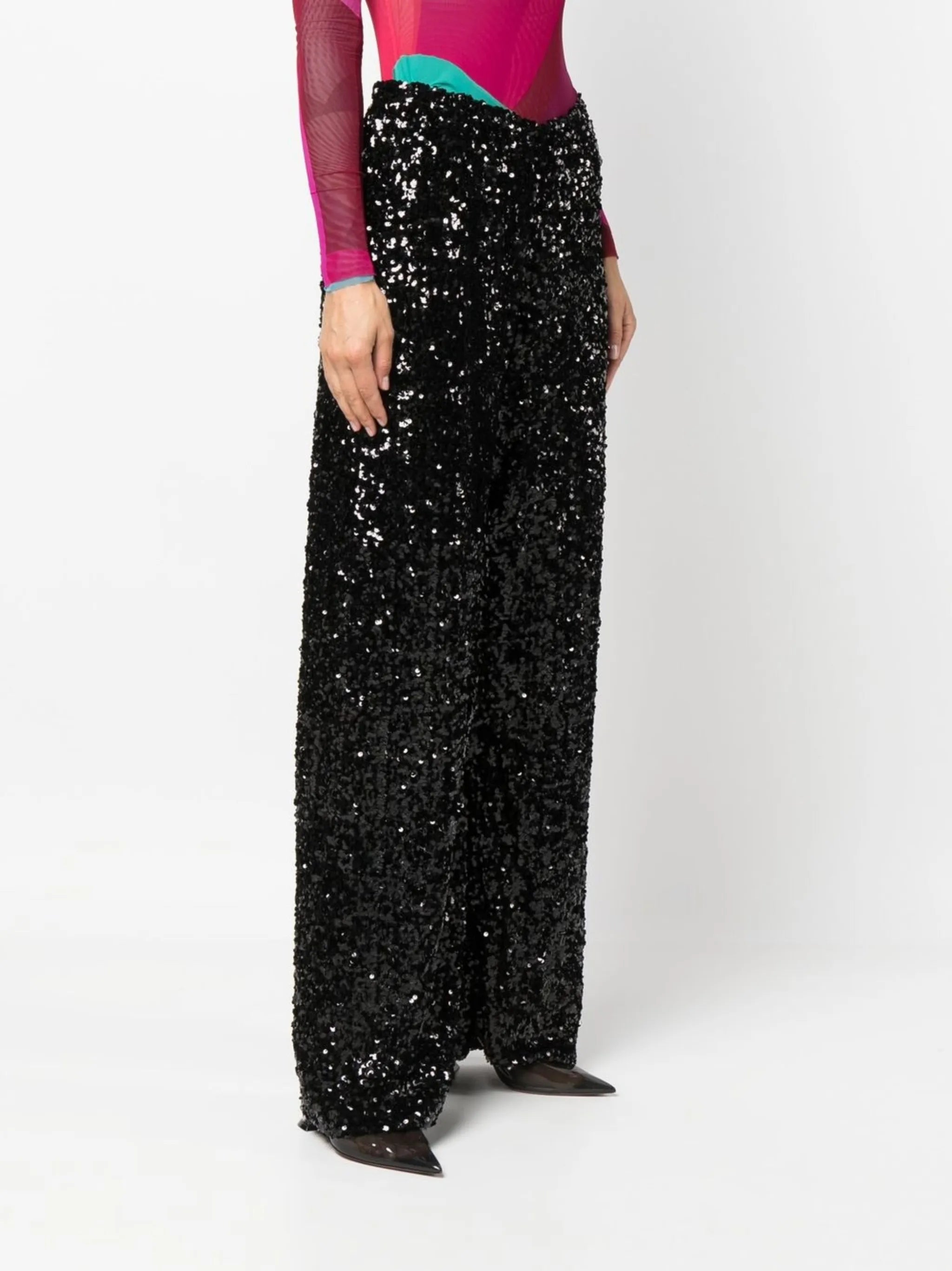 sequin-embellished trousers