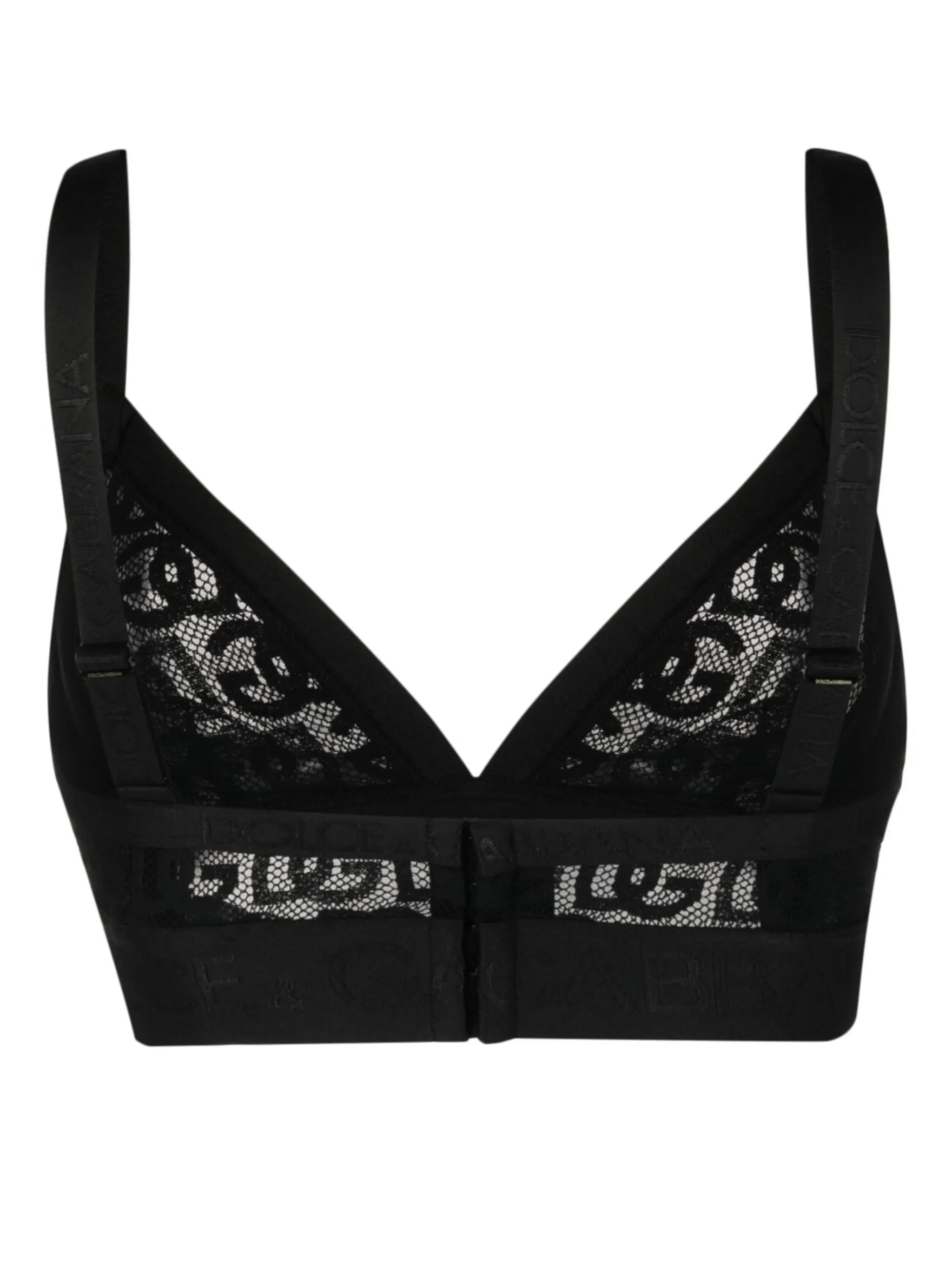logo-detail lace triangle bra