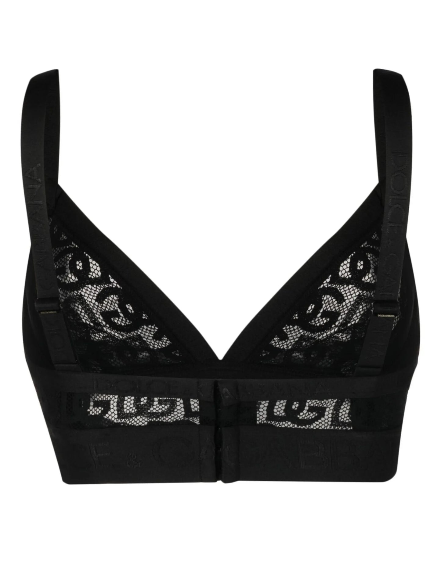 logo-detail lace triangle bra