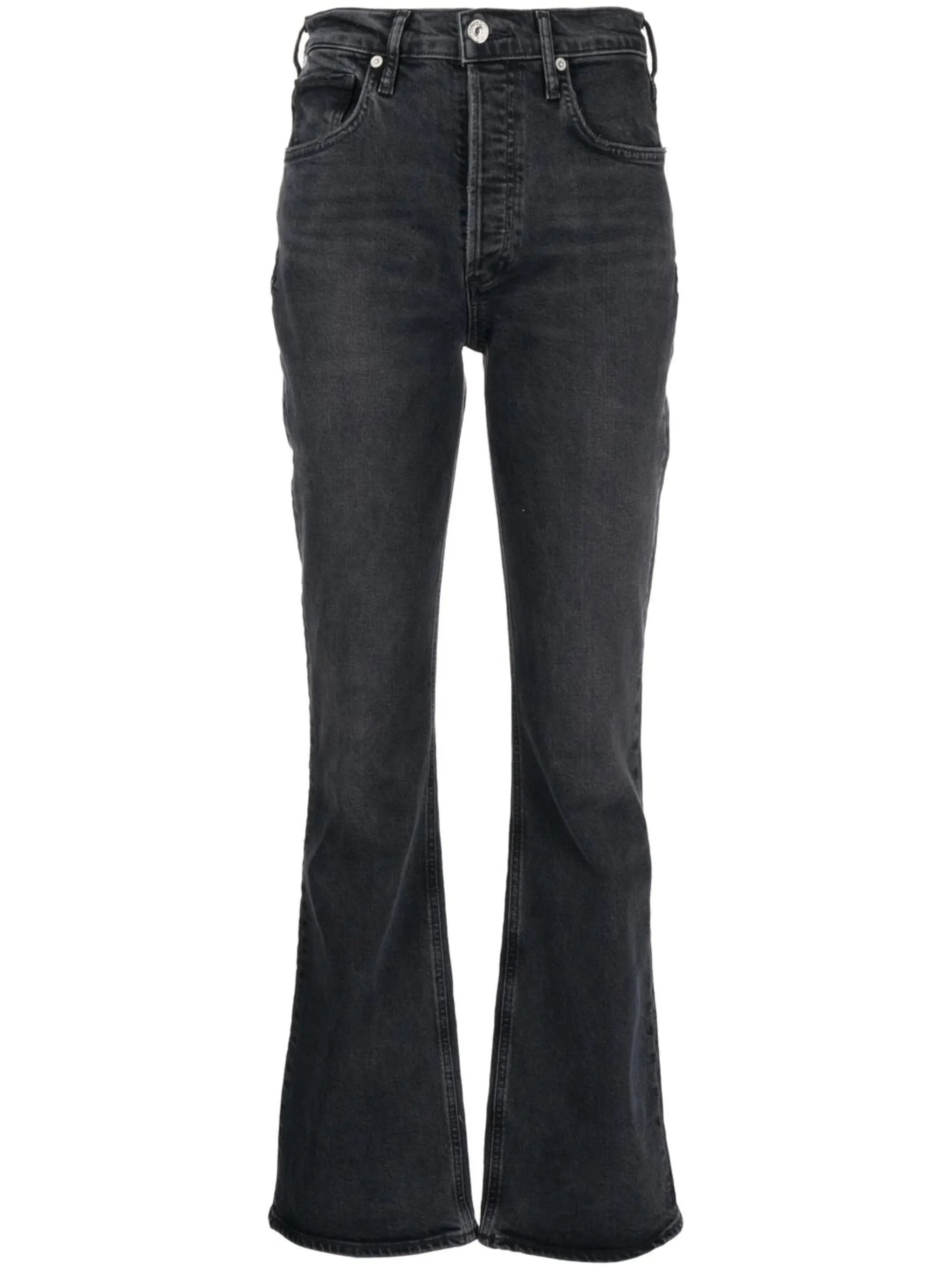high-waisted bootcut jeans