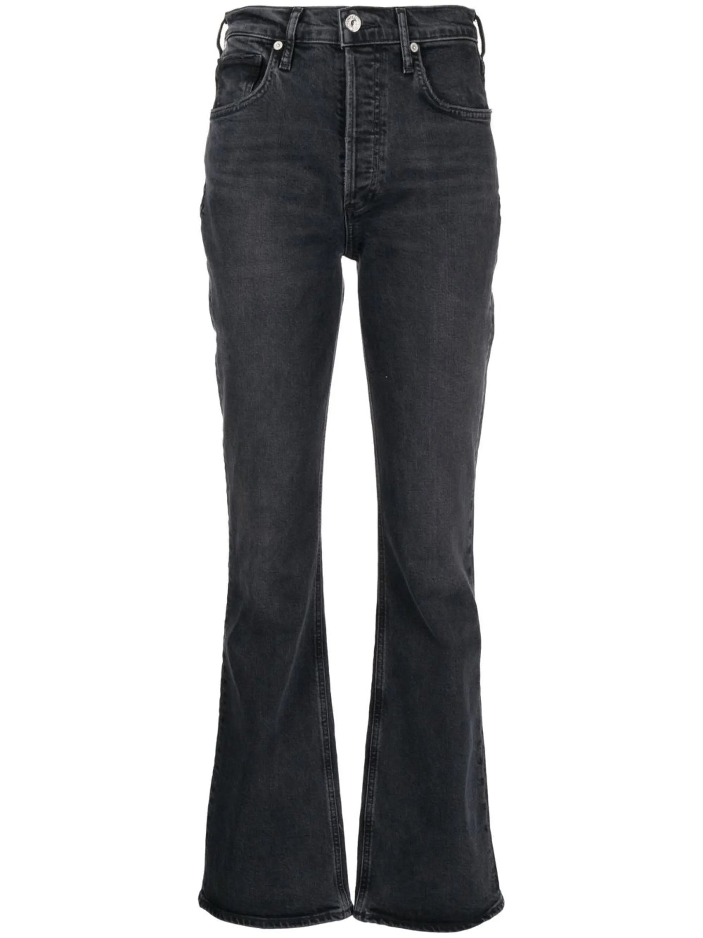 high-waisted bootcut jeans