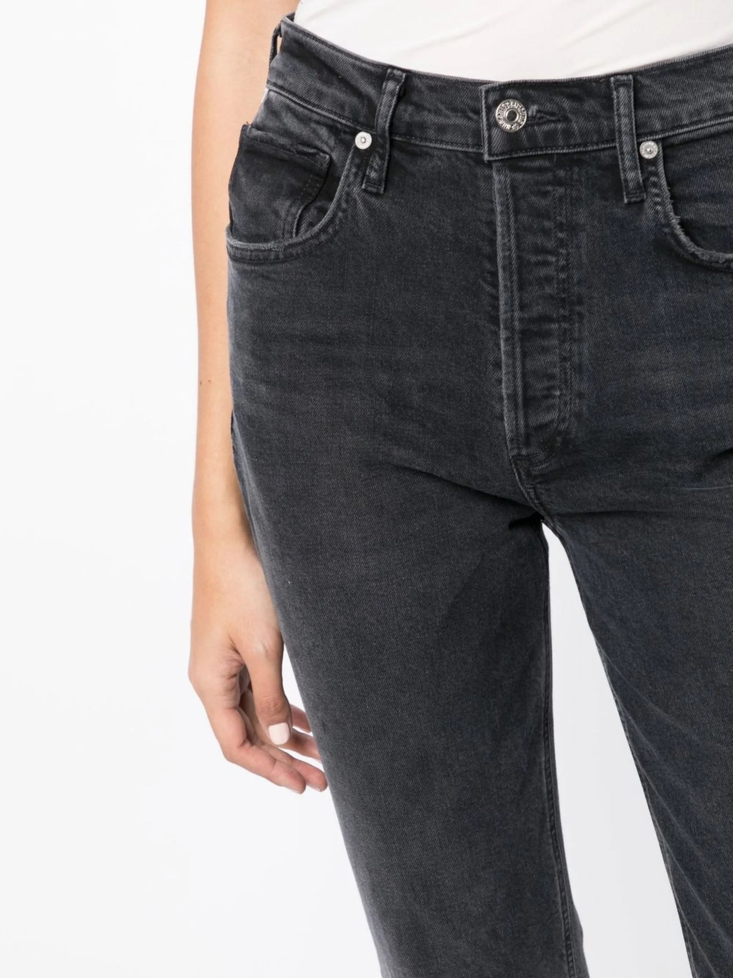 high-waisted bootcut jeans