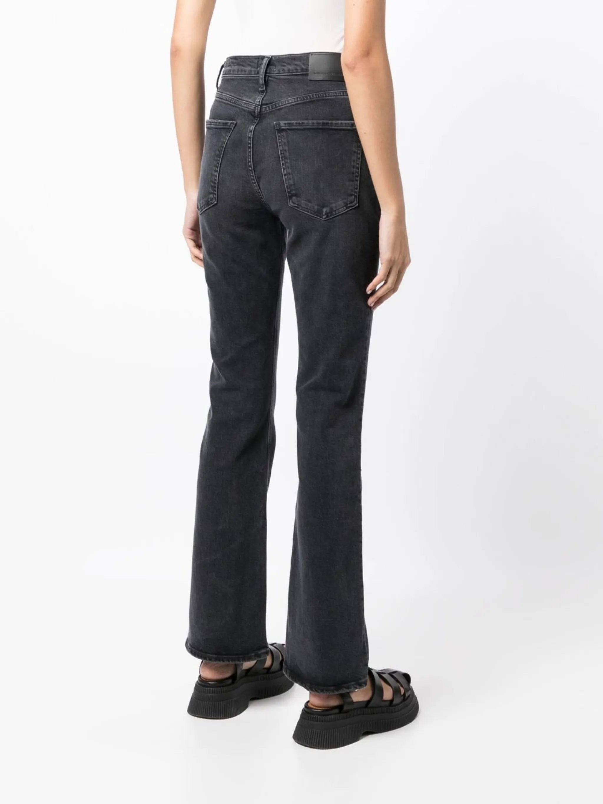 high-waisted bootcut jeans