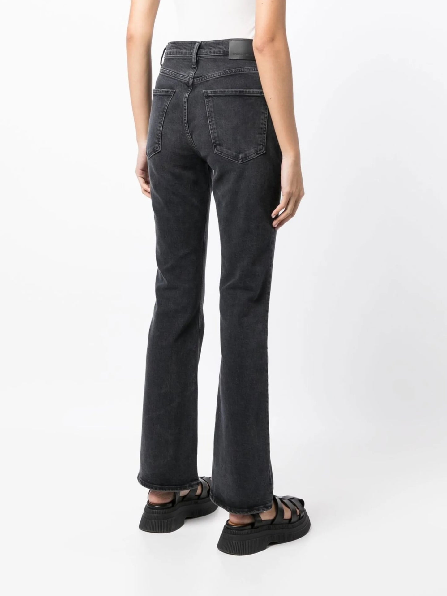 high-waisted bootcut jeans