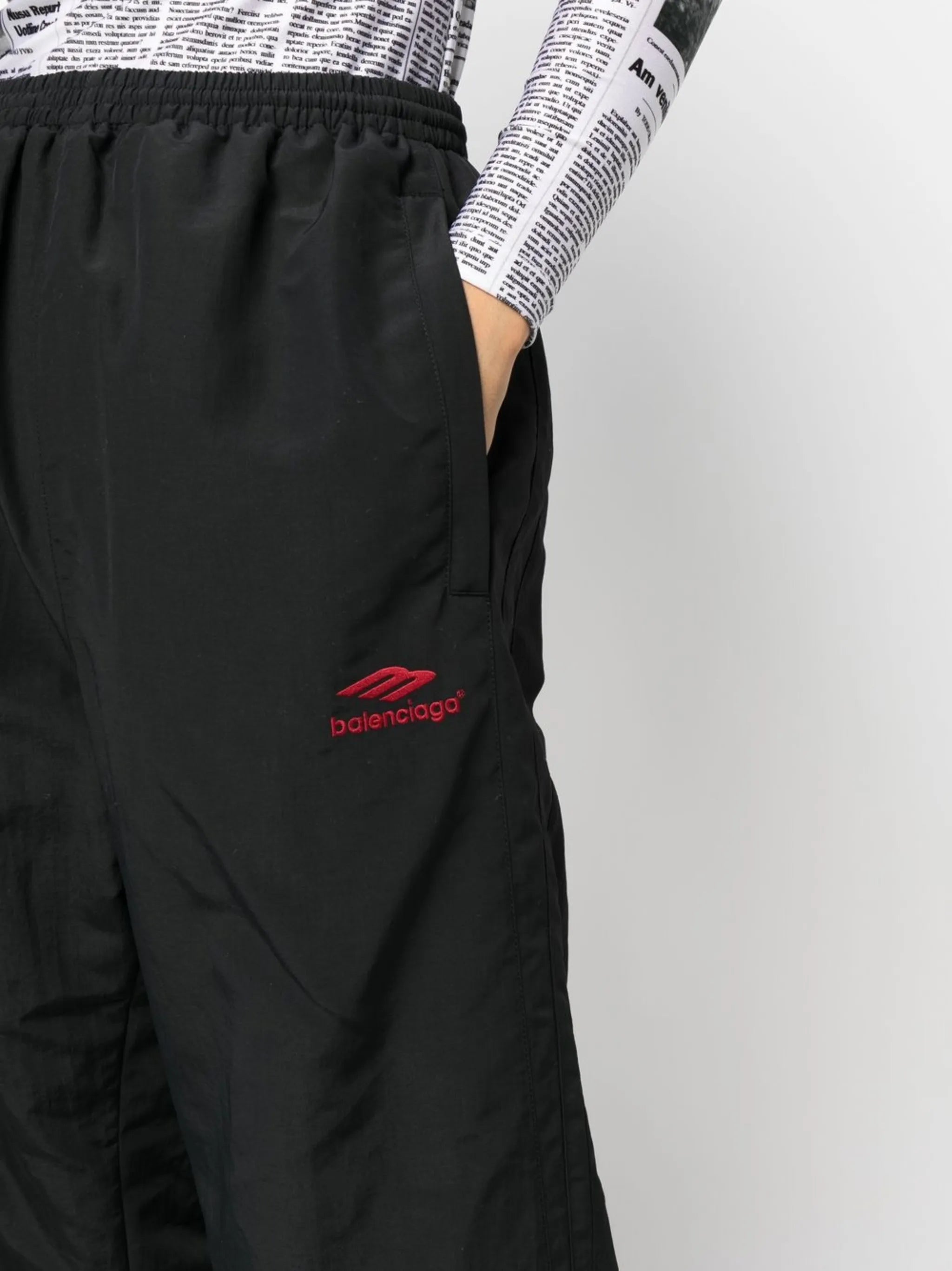 high-waisted track pants