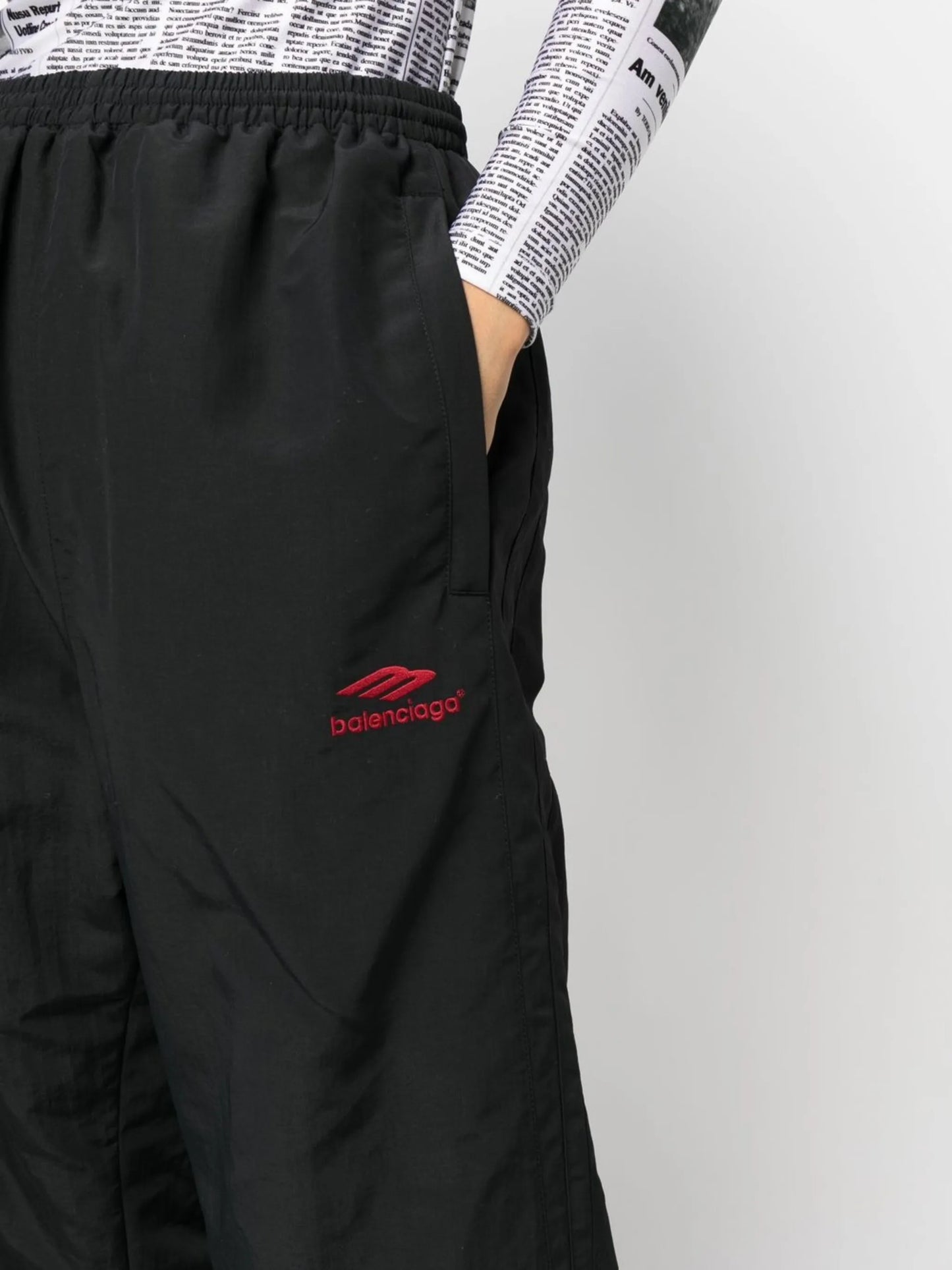 high-waisted track pants