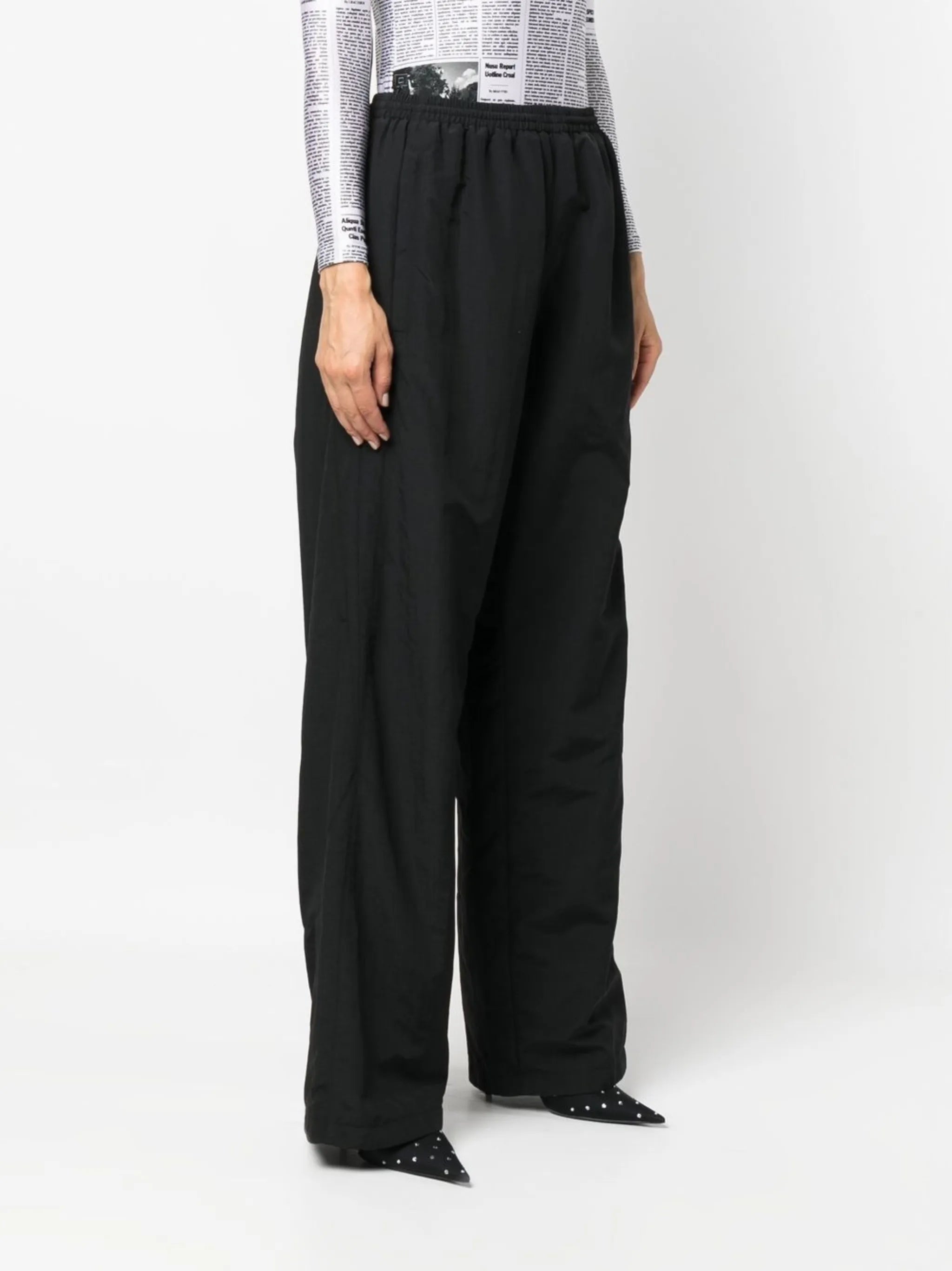 high-waisted track pants