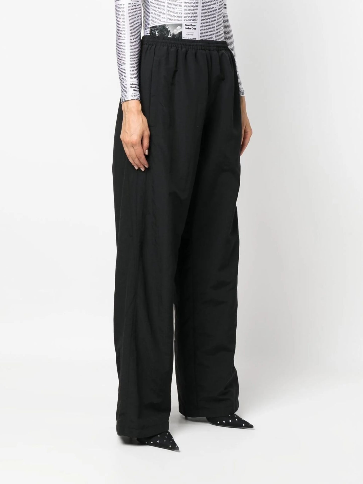 high-waisted track pants