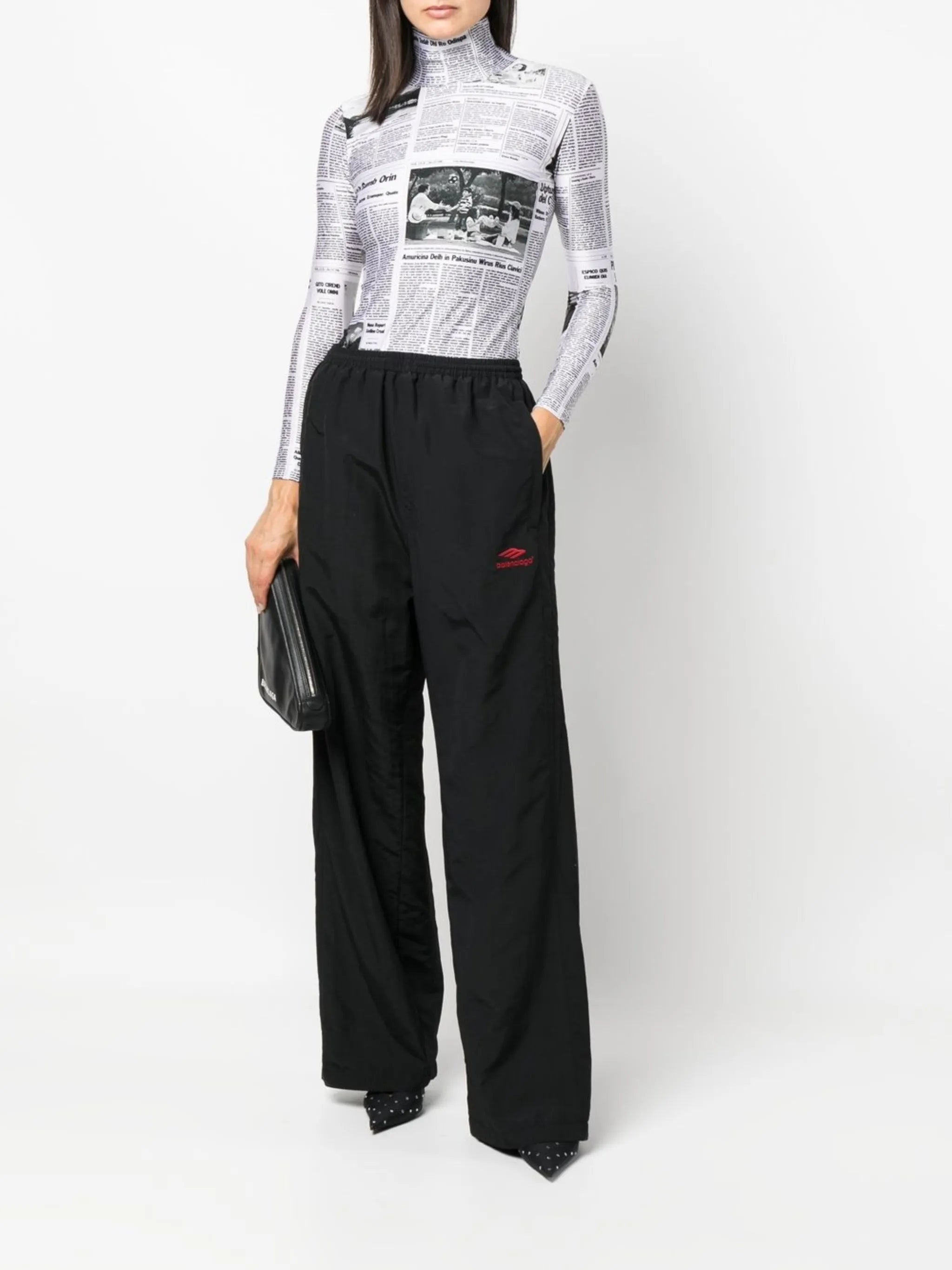 high-waisted track pants
