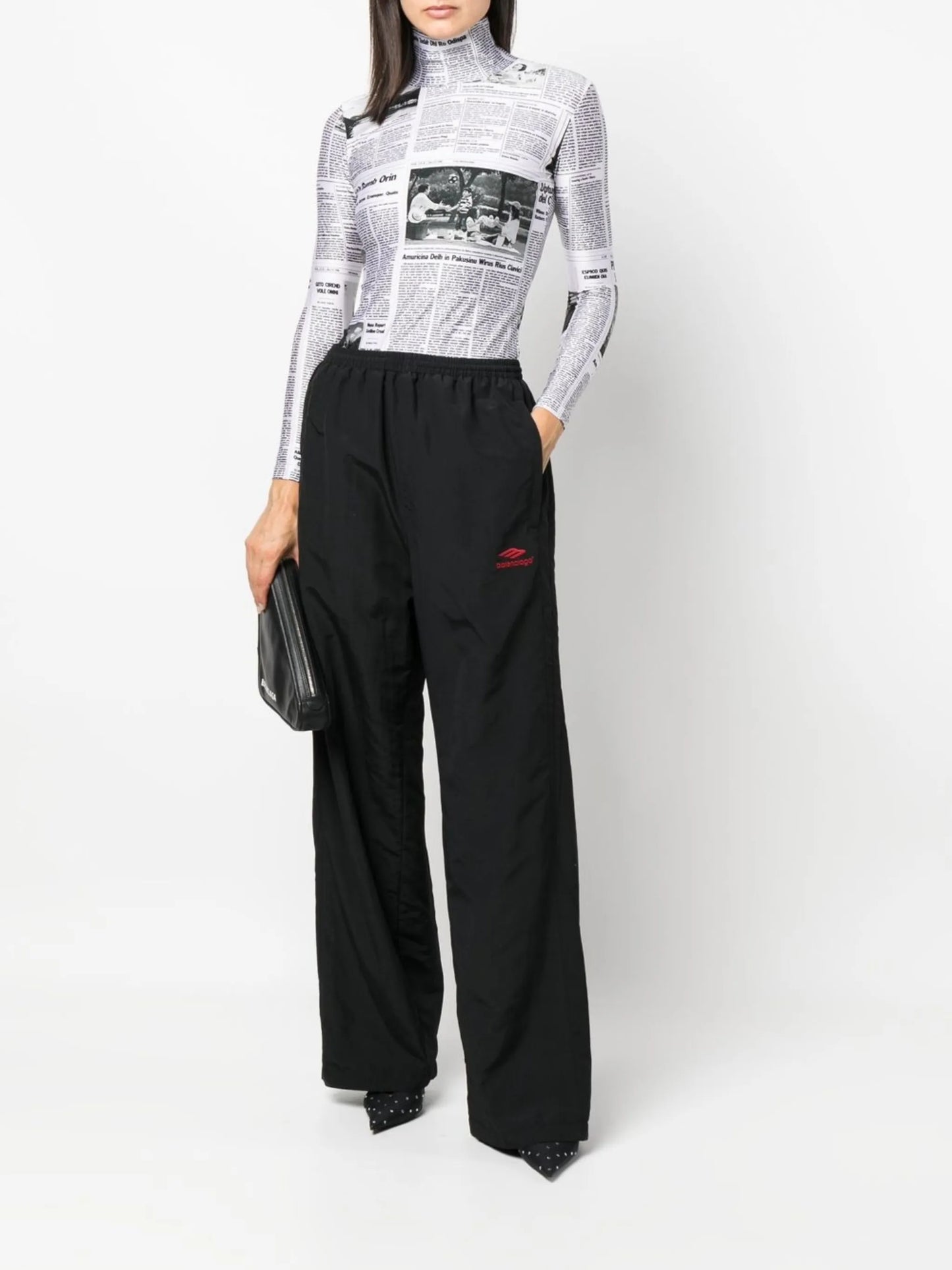 high-waisted track pants