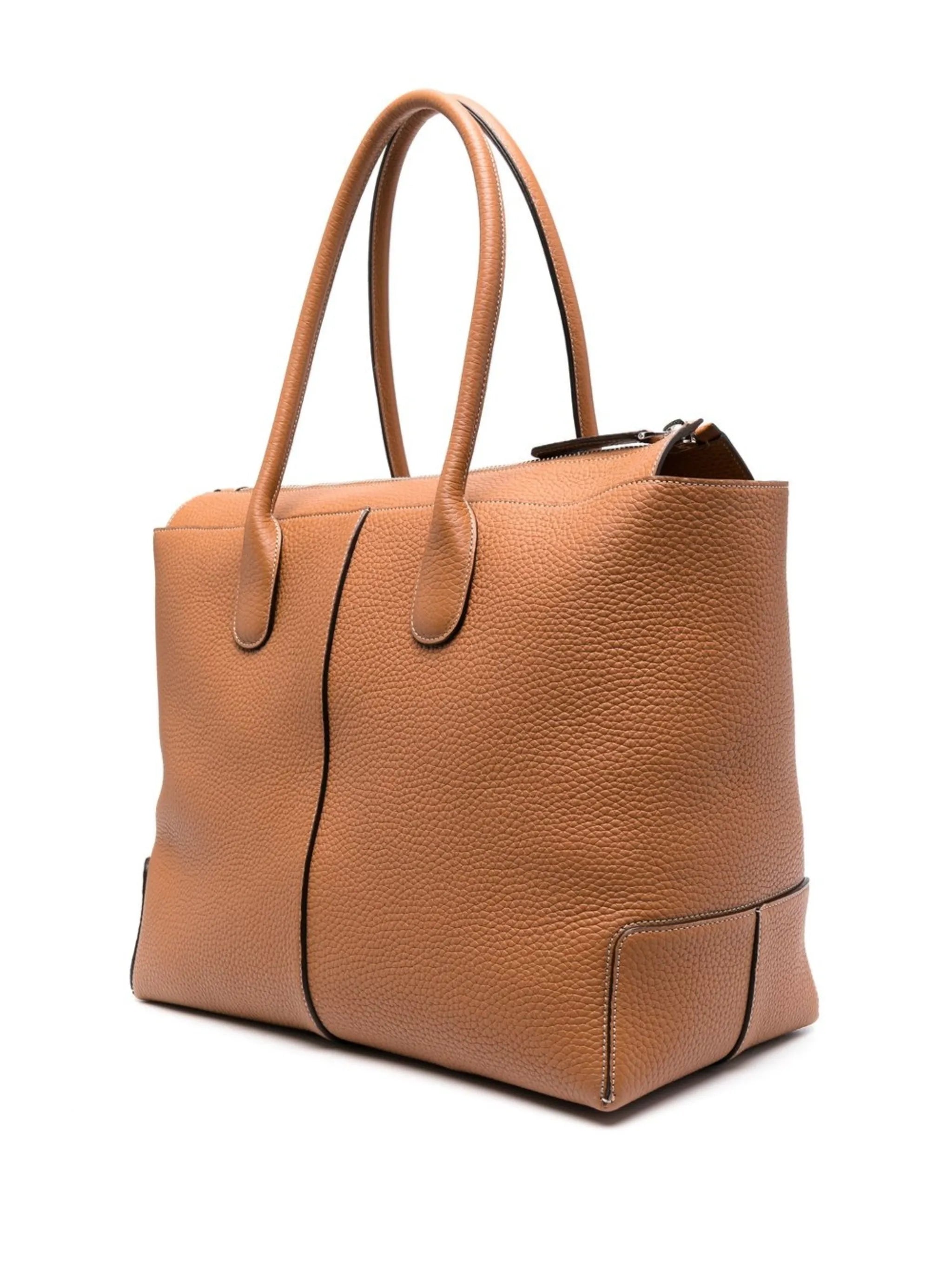 logo-patch leather tote bag
