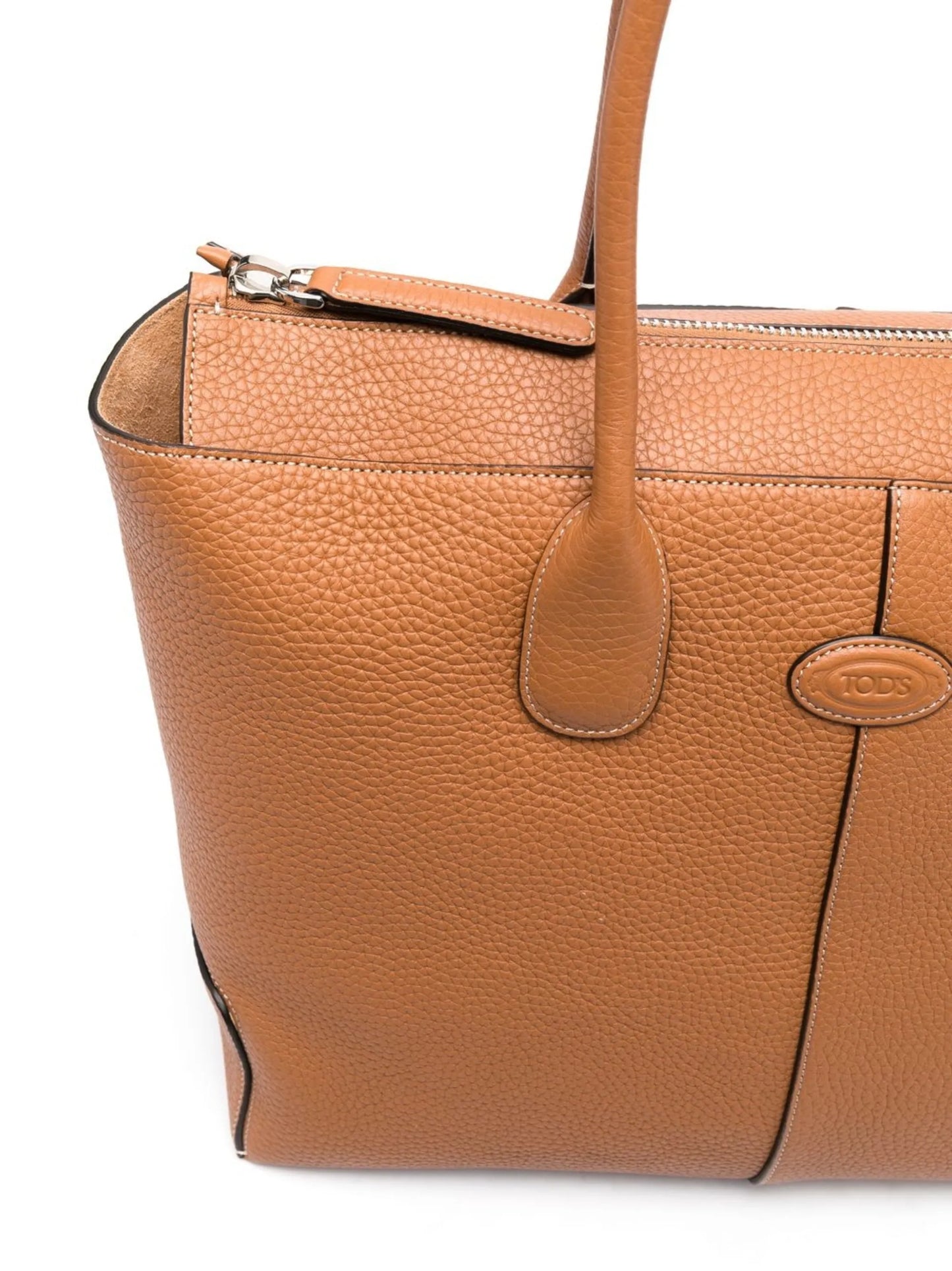 logo-patch leather tote bag