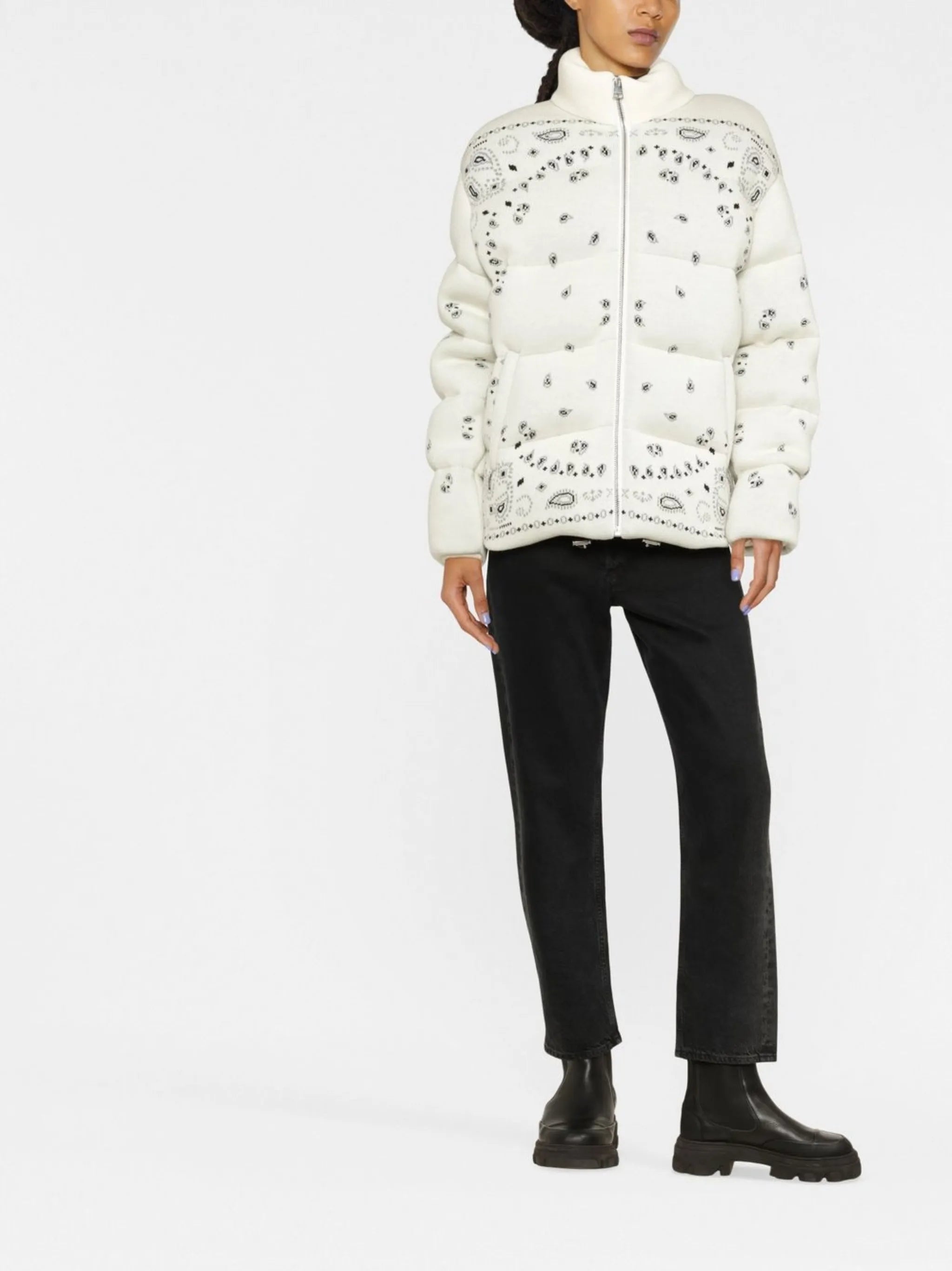 bandana-print padded jacket