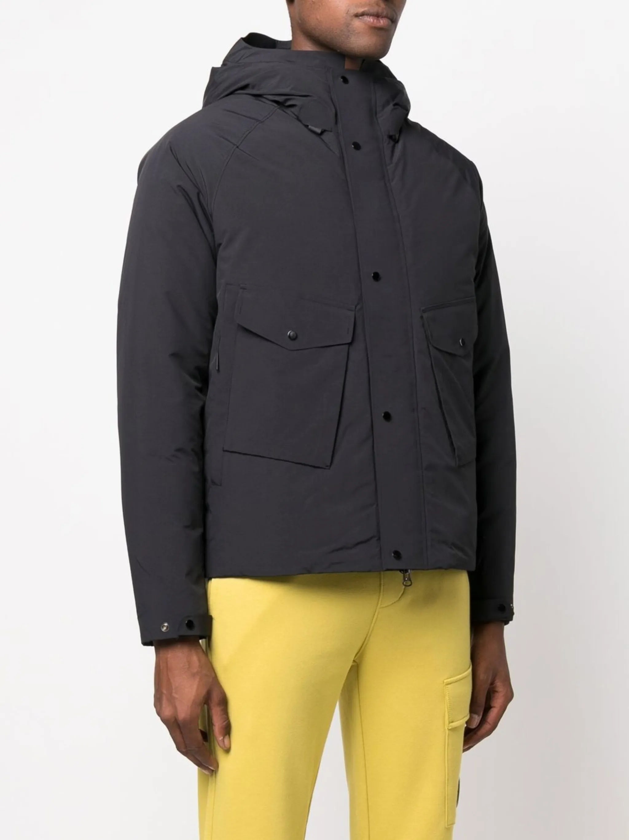 zip-up padded down jacket