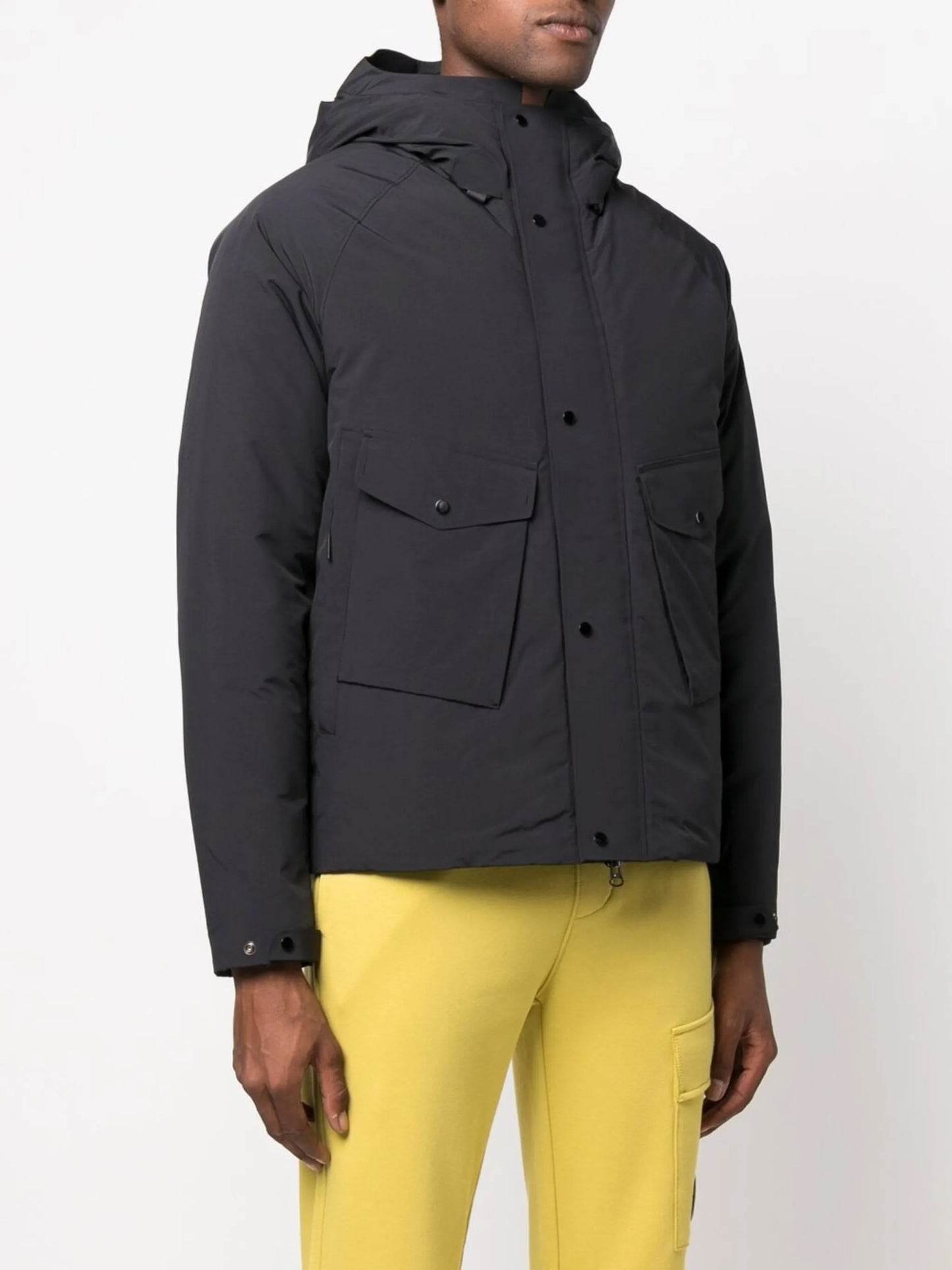 zip-up padded down jacket
