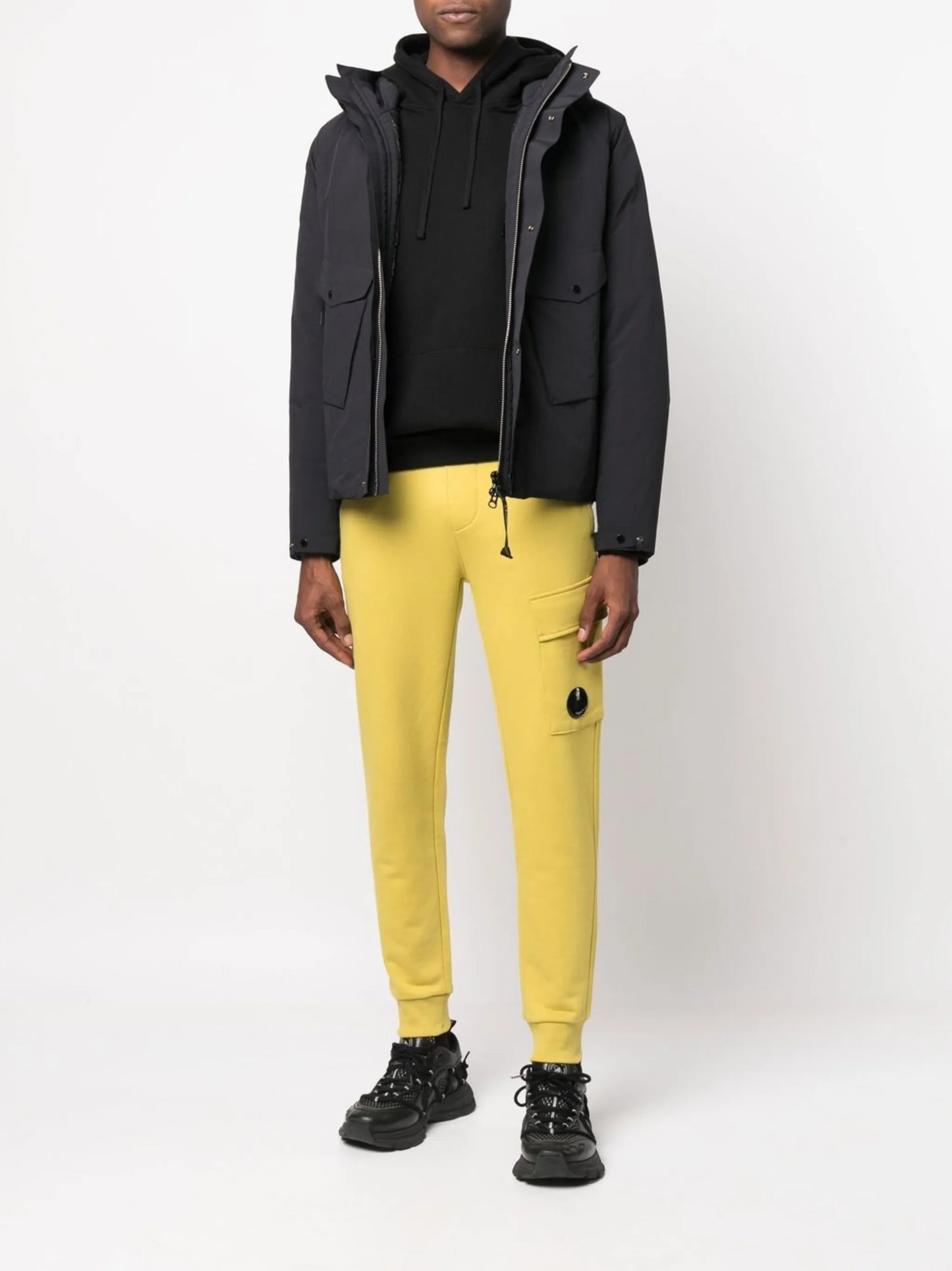 zip-up padded down jacket