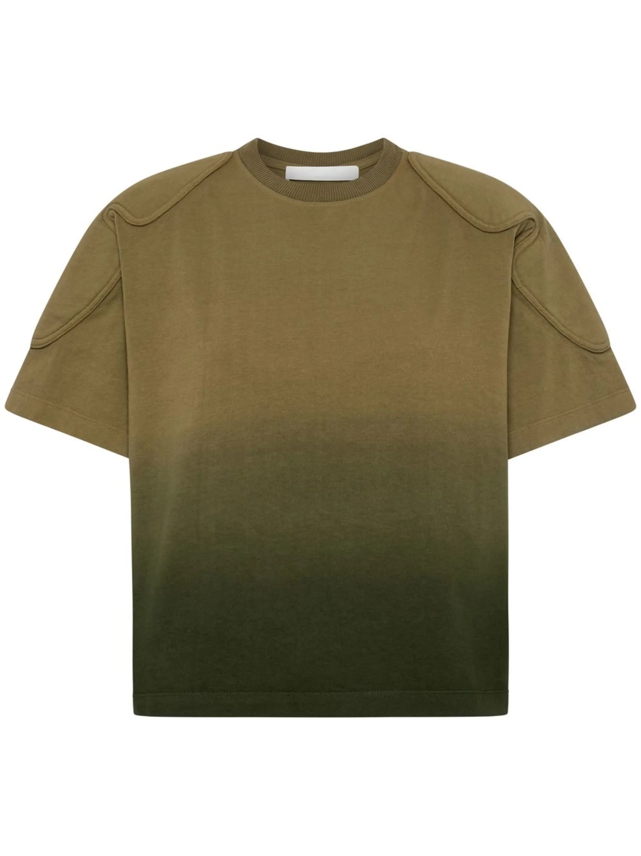 sunfade-effect shoulder-pad T-shirt