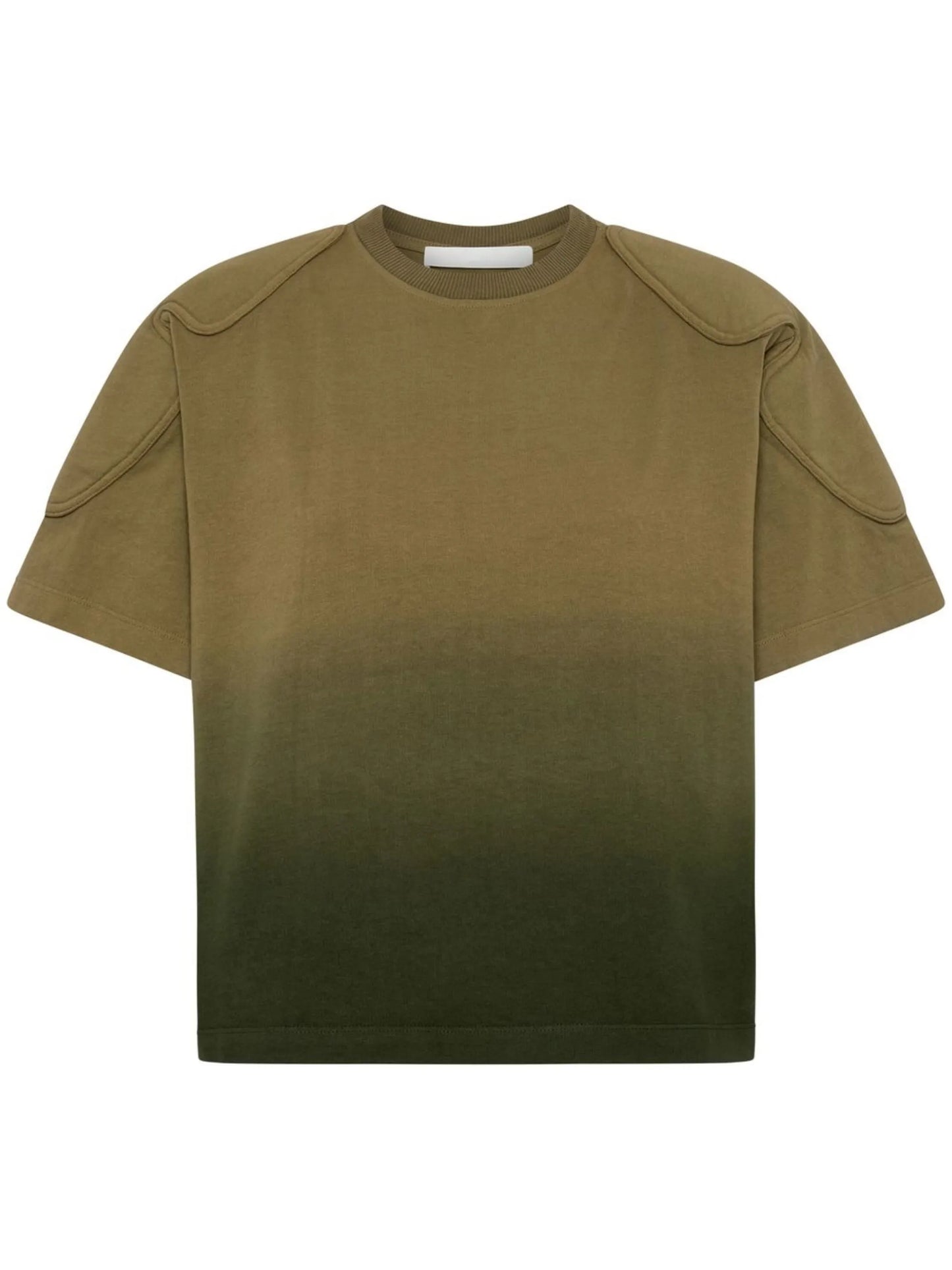 sunfade-effect shoulder-pad T-shirt