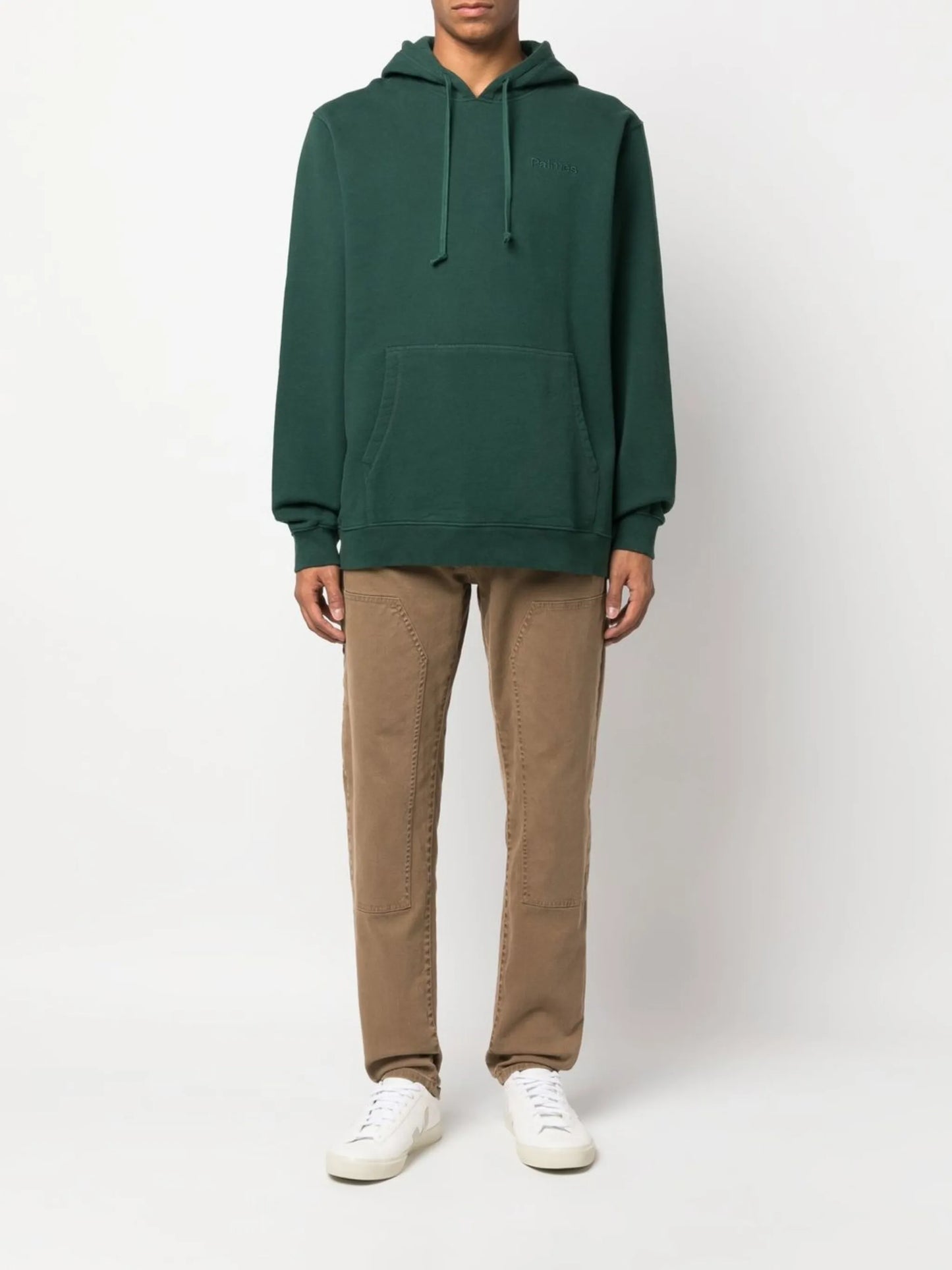 embroidered-logo long-sleeve hoodie
