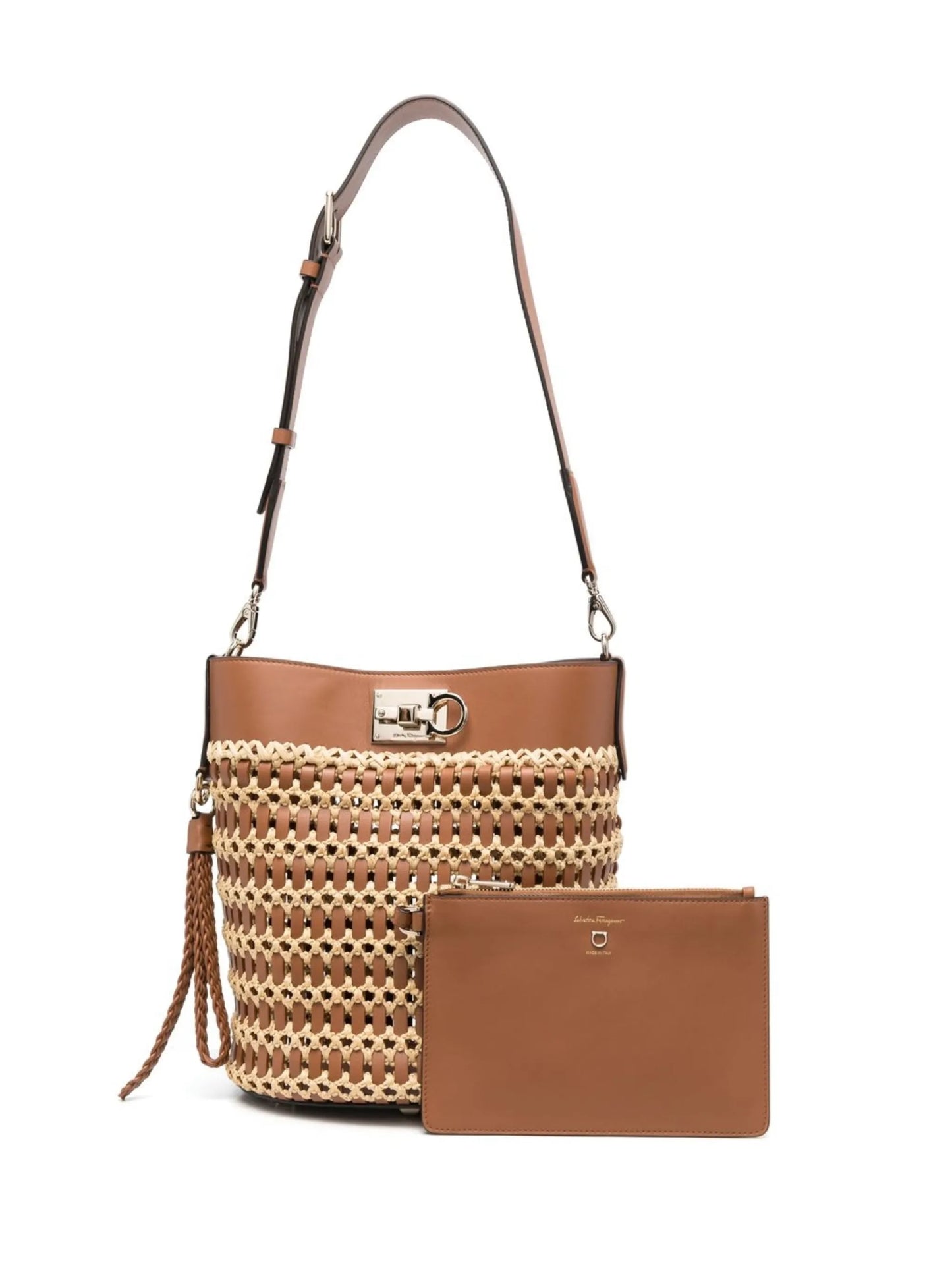 Trifolio raffia tote bag