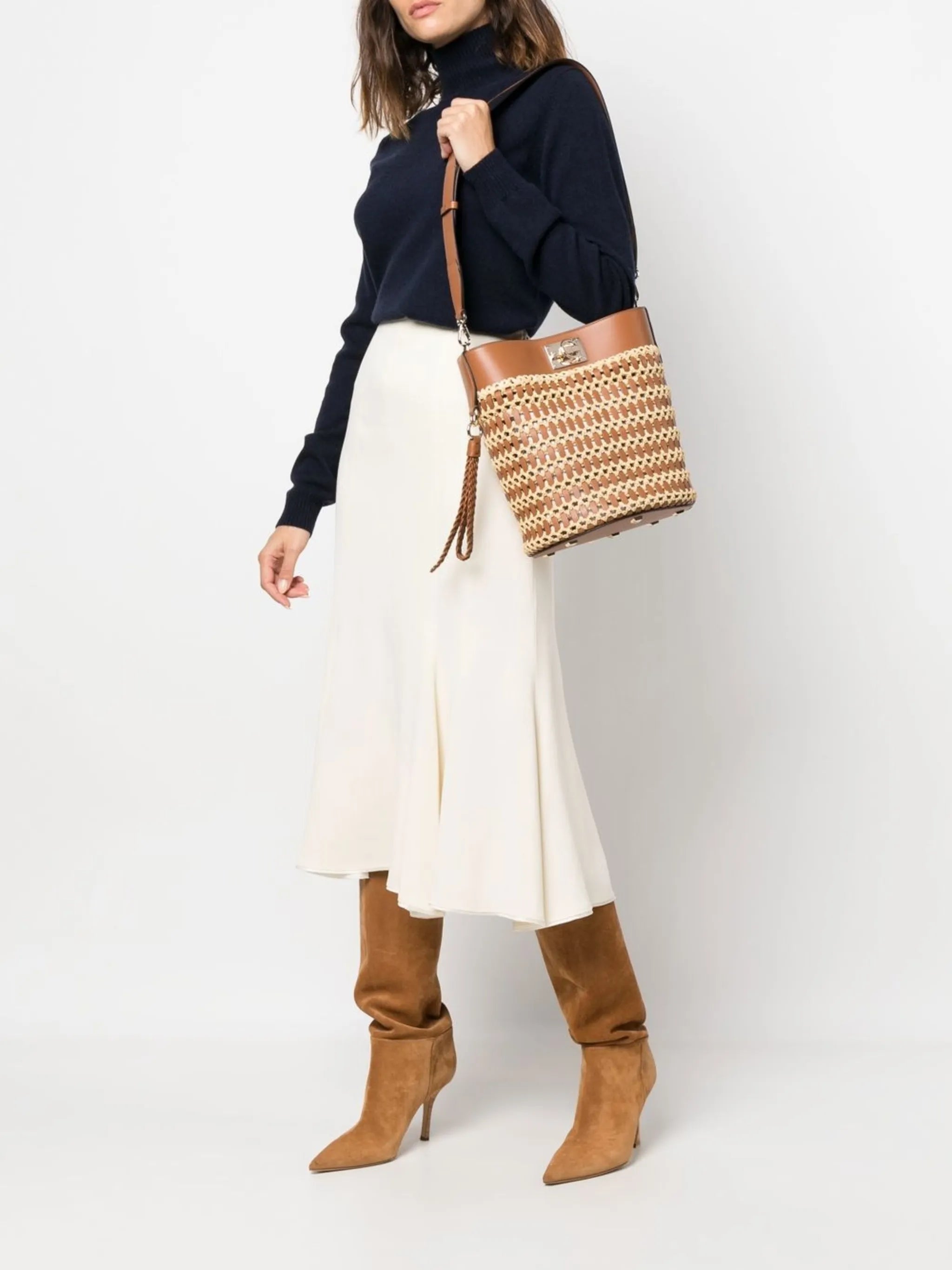 Trifolio raffia tote bag