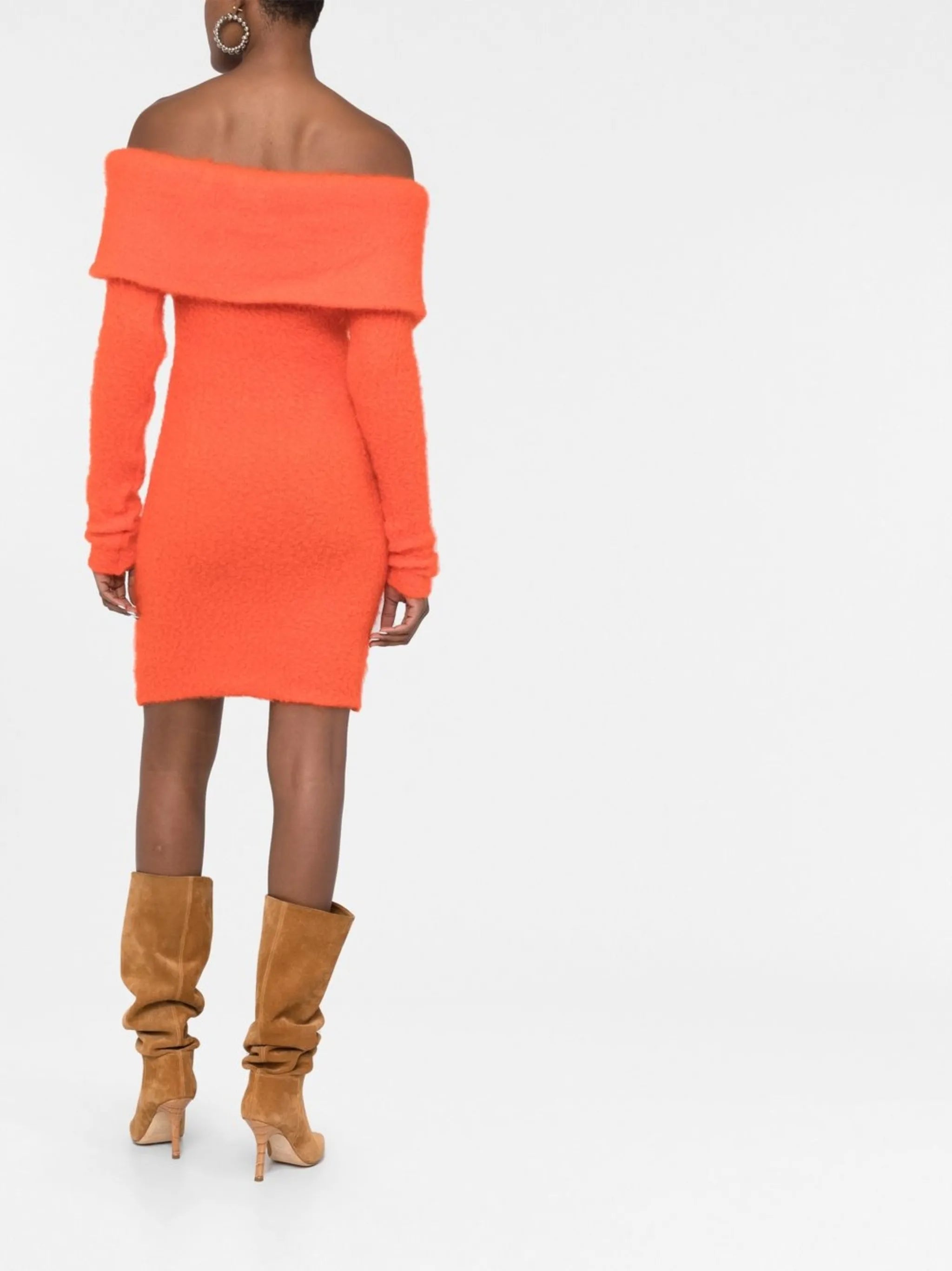 Aria off-shoulder knitted dress