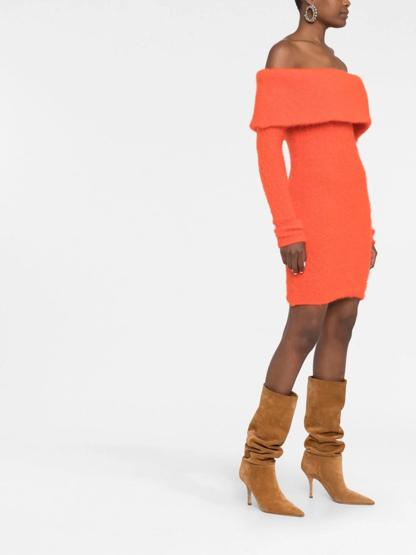 Aria off-shoulder knitted dress