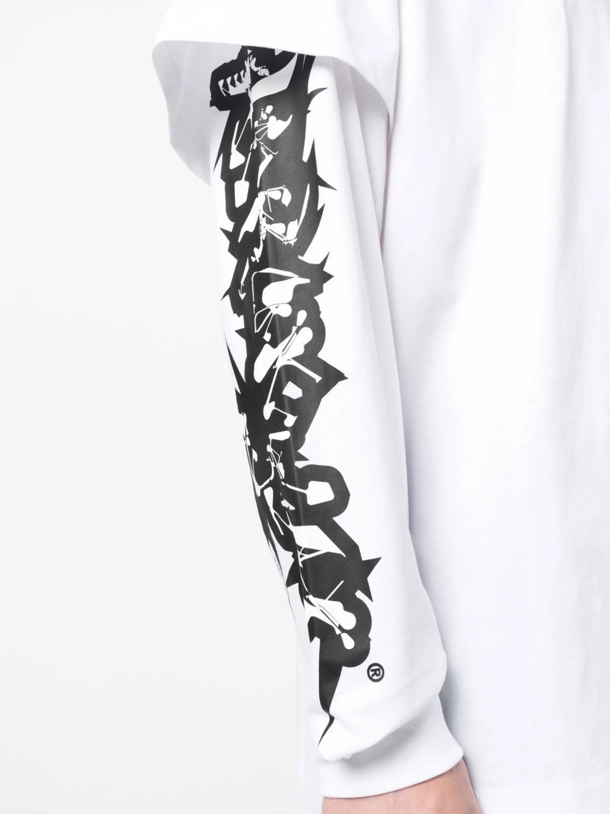 logo-print asymmetric-sleeve T-shirt
