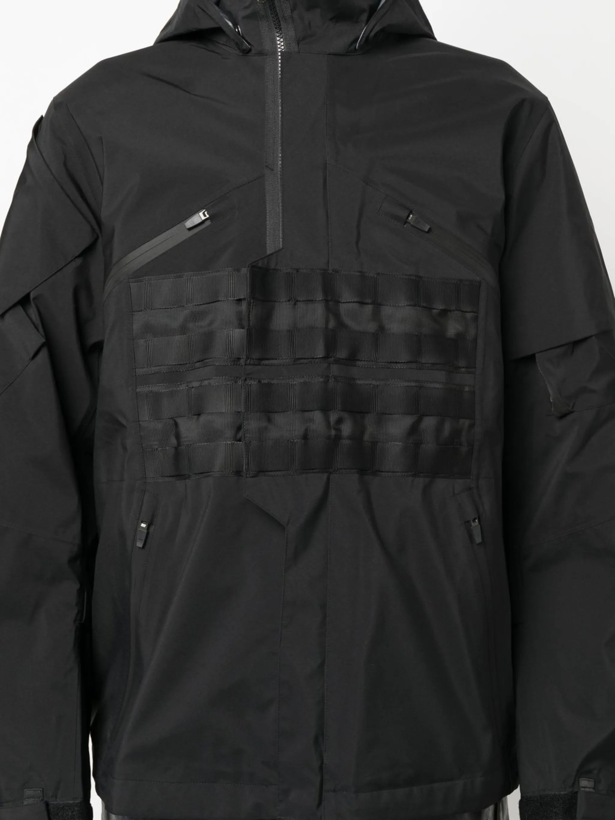 grosgrain-panel zip-up jacket