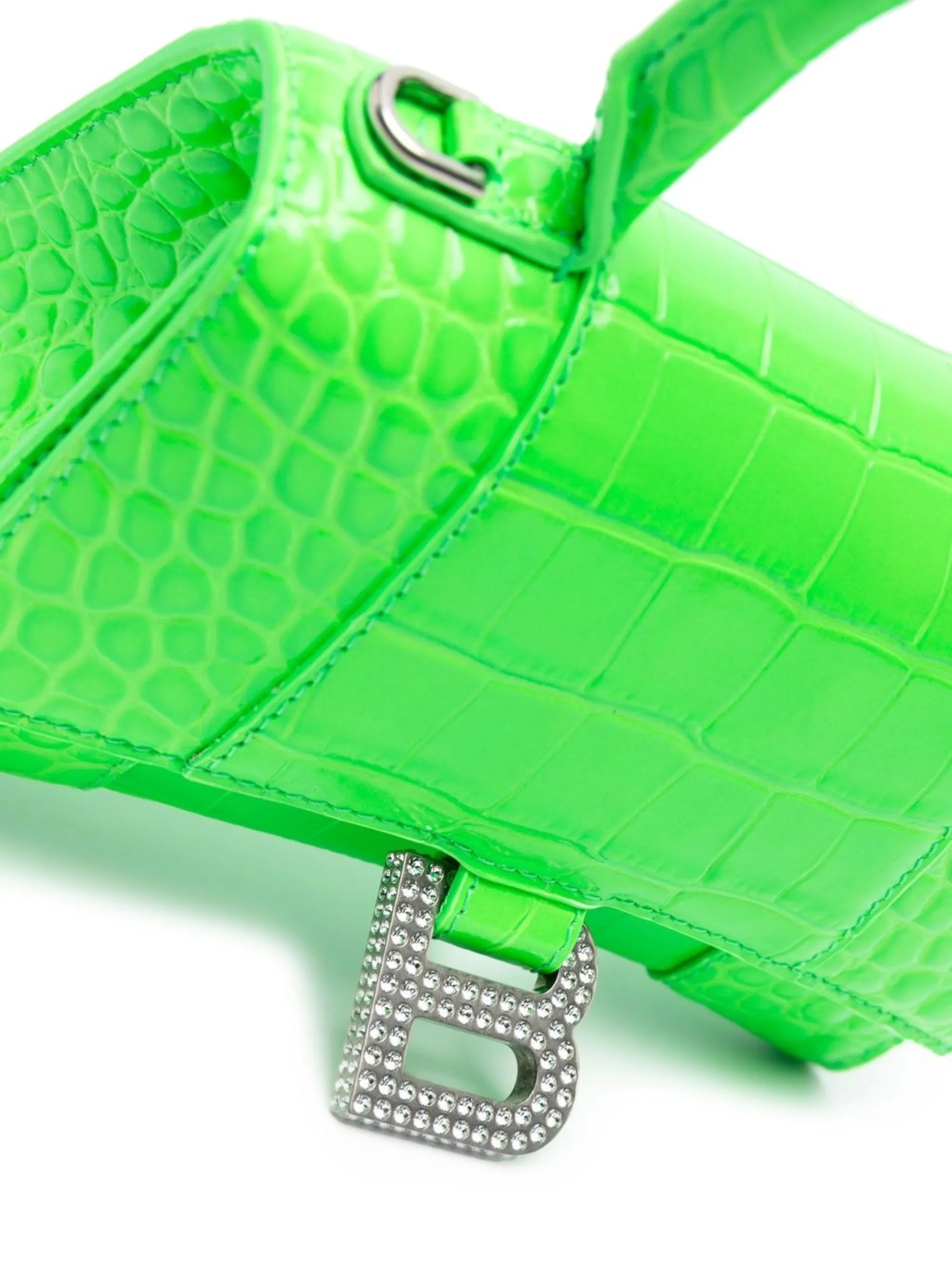 Hourglass XS croc crossbody bag