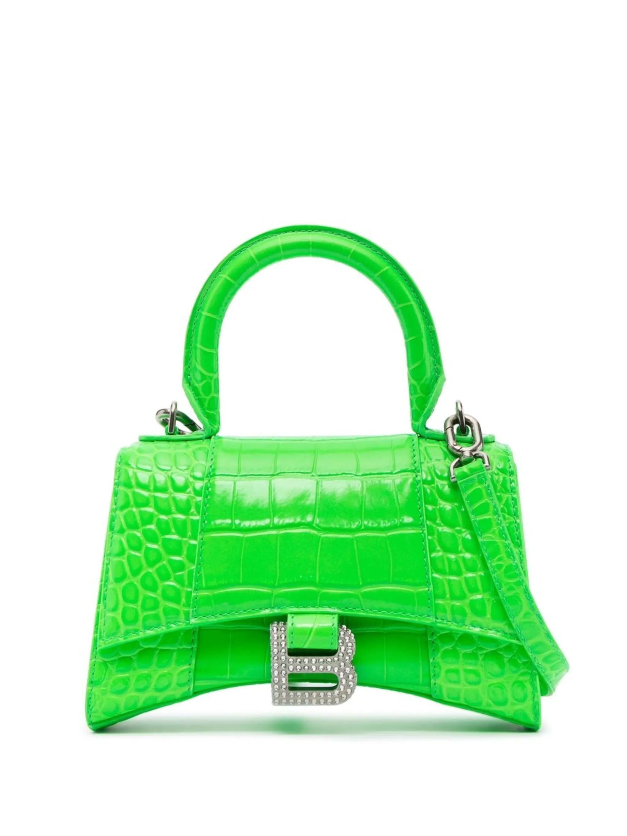 Hourglass XS croc crossbody bag