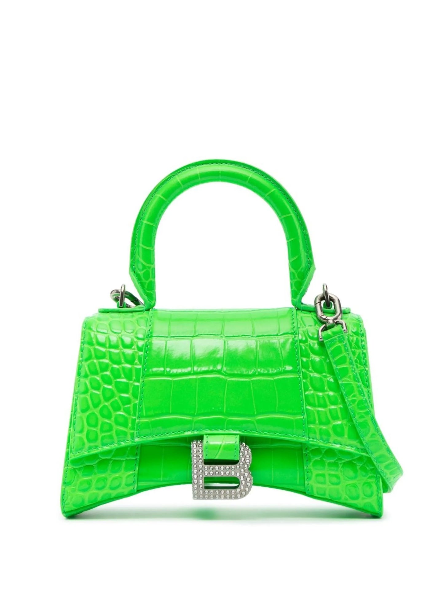 Hourglass XS croc crossbody bag