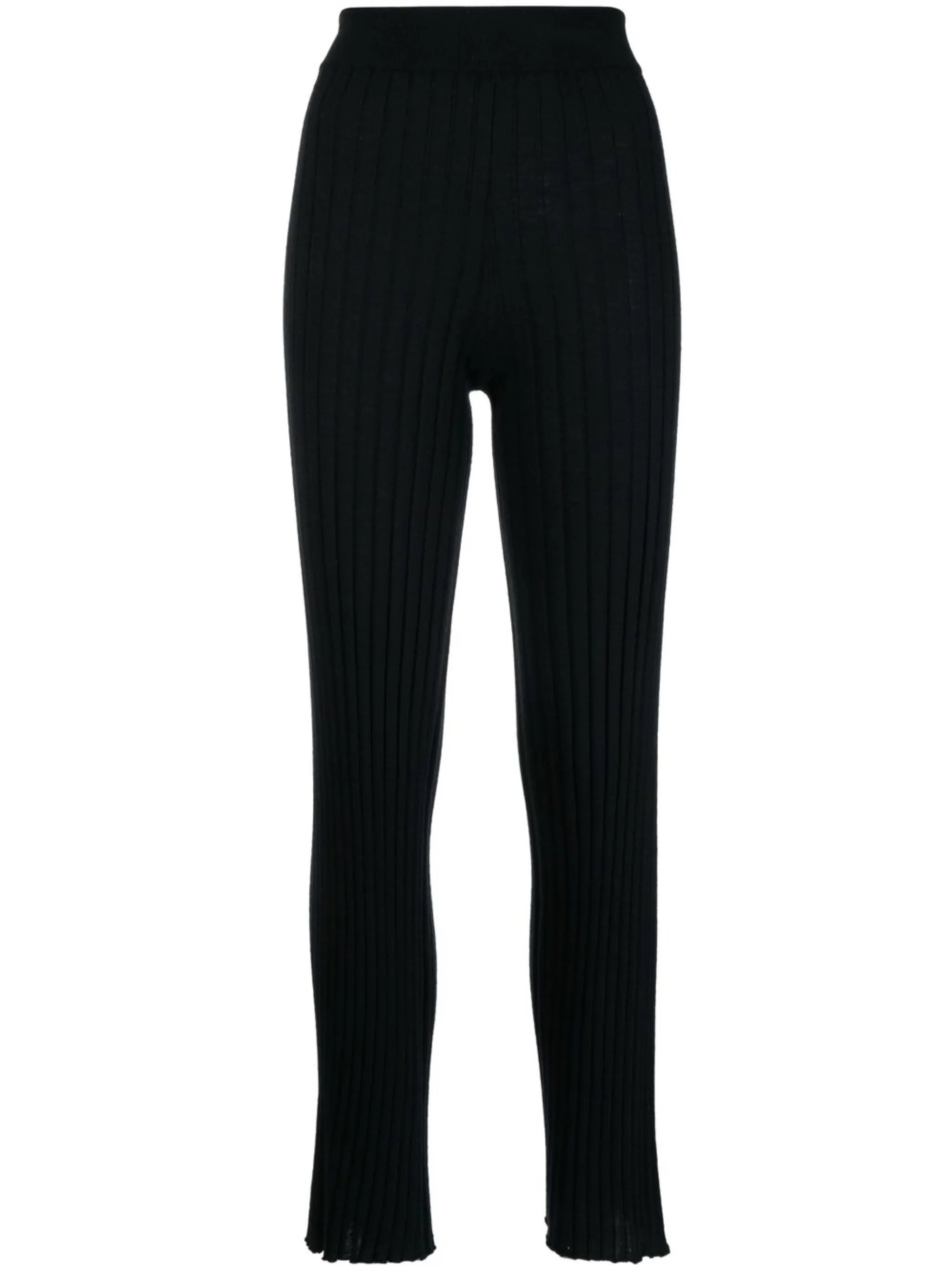 high-waisted straight-leg trousers