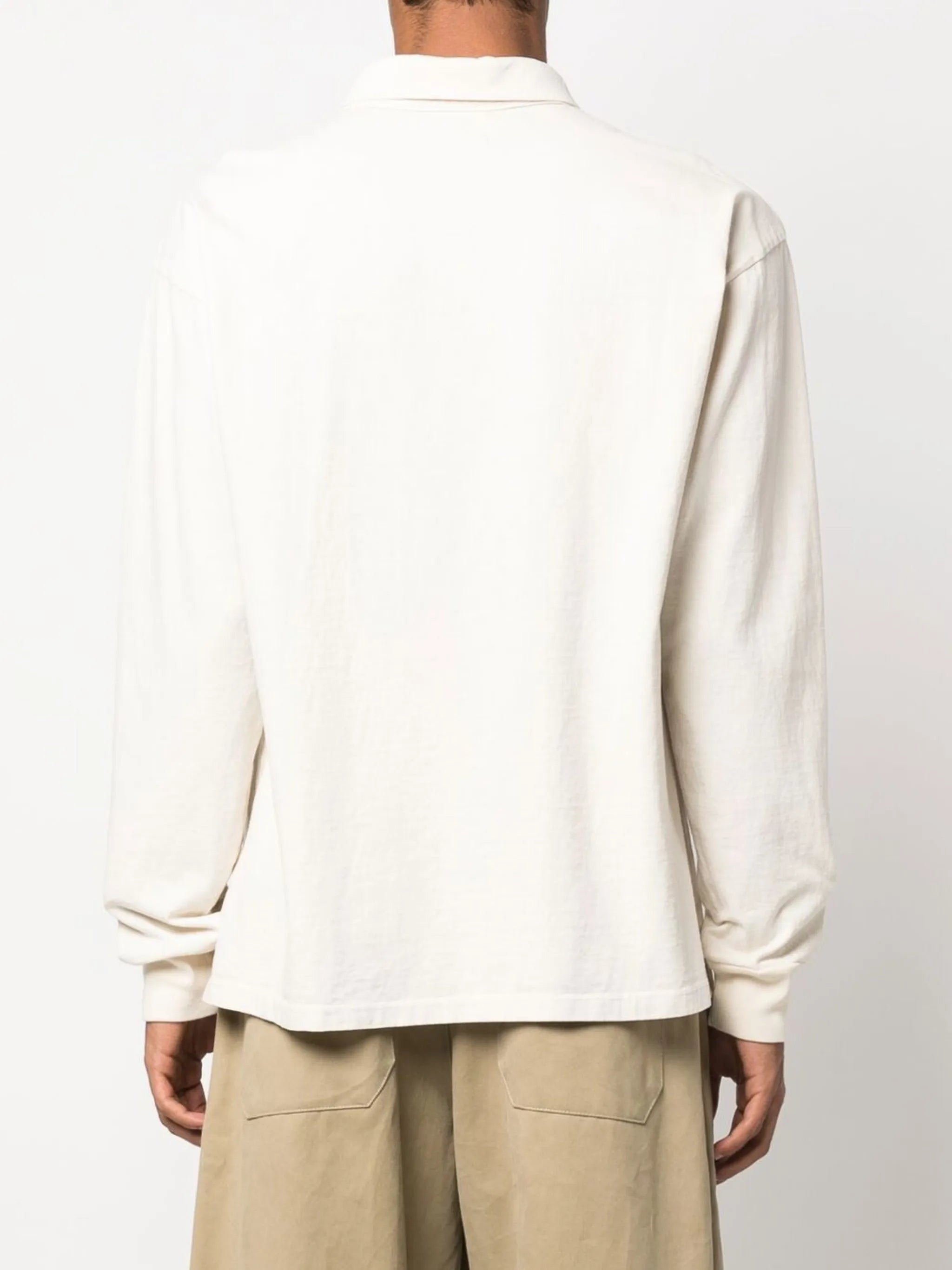 button-front long-sleeved polo shirt