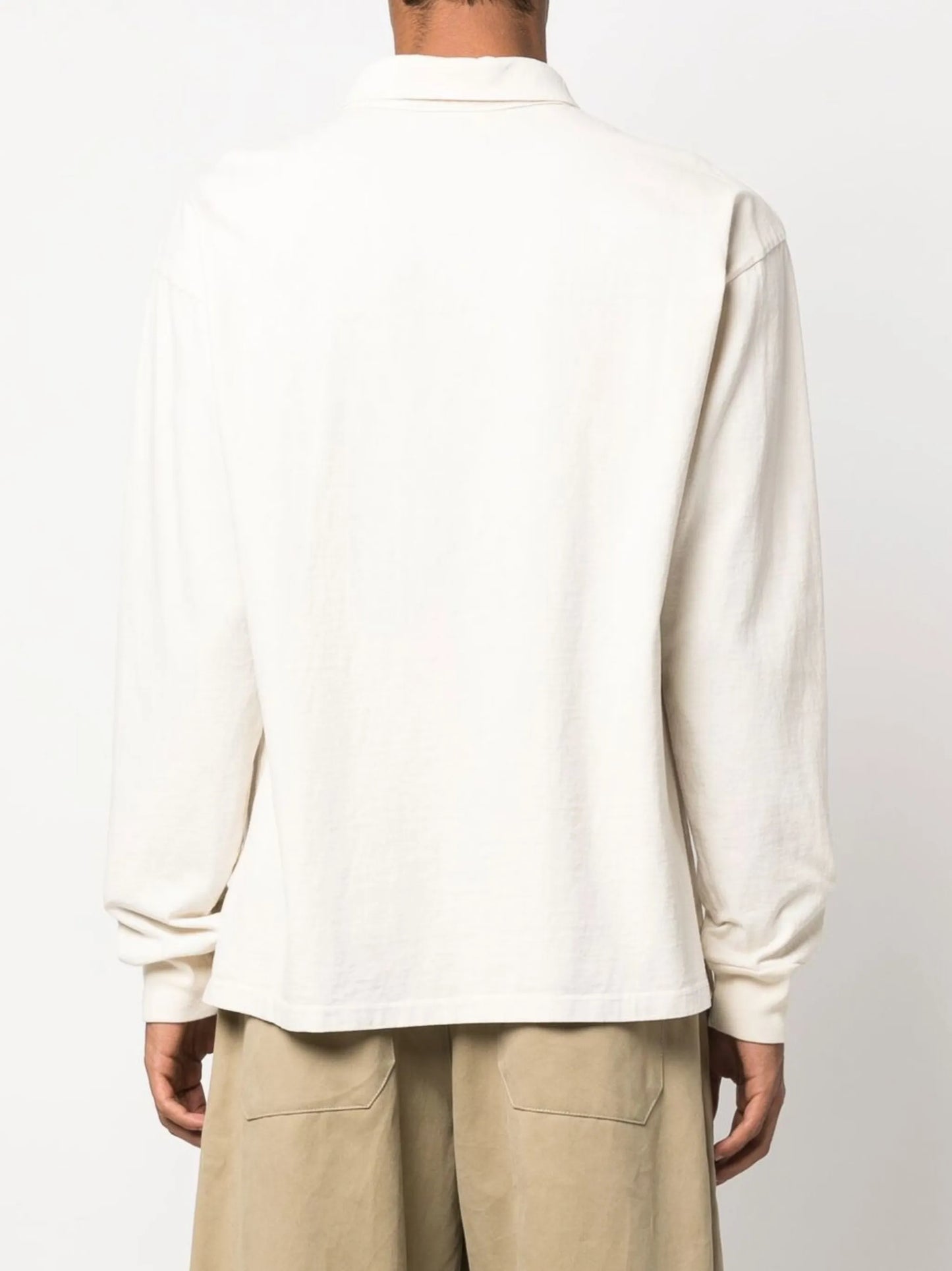 button-front long-sleeved polo shirt