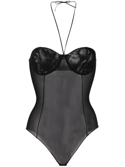 bandeau sheer bodysuit