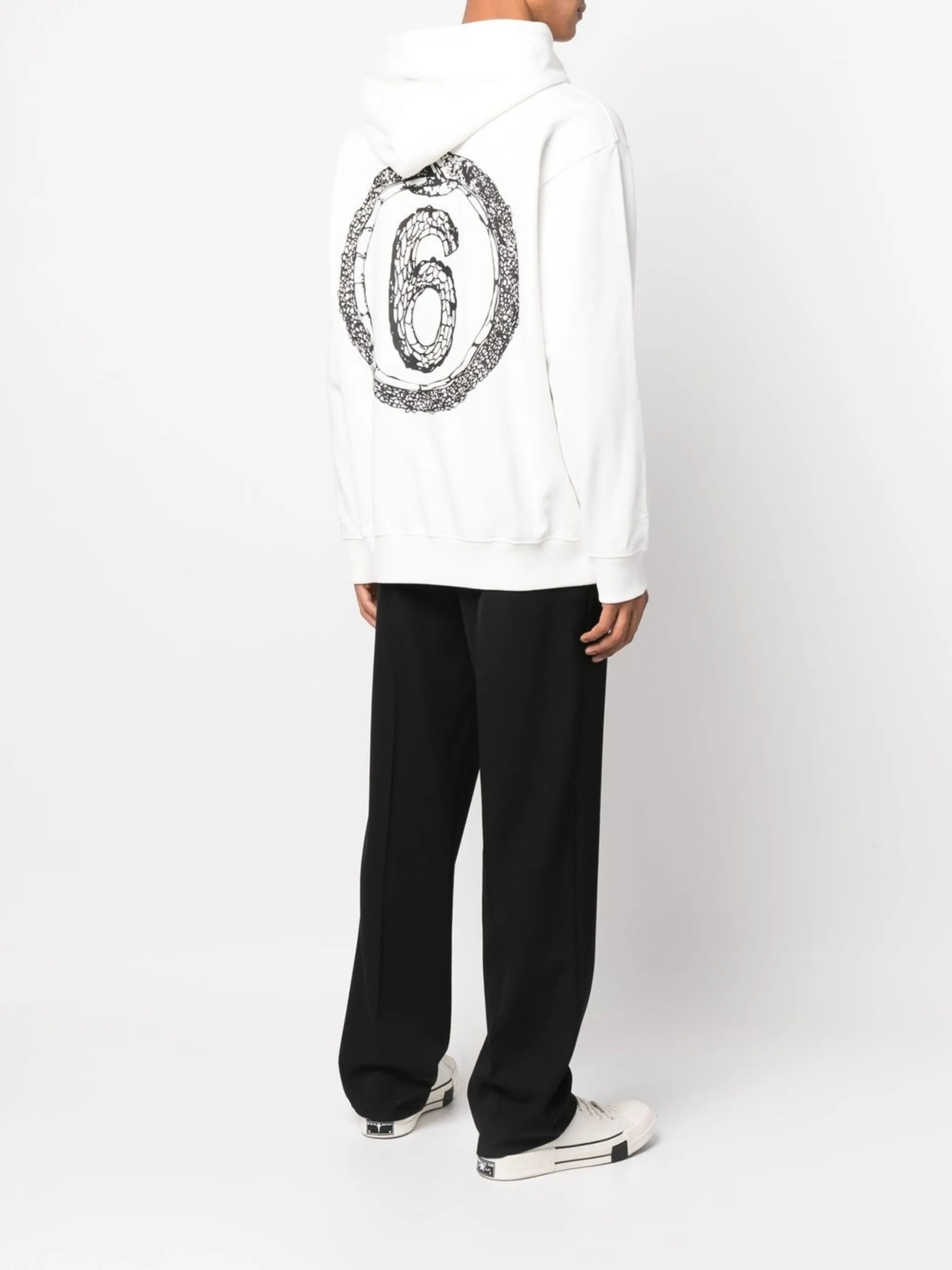 graphic-print cotton hoodie