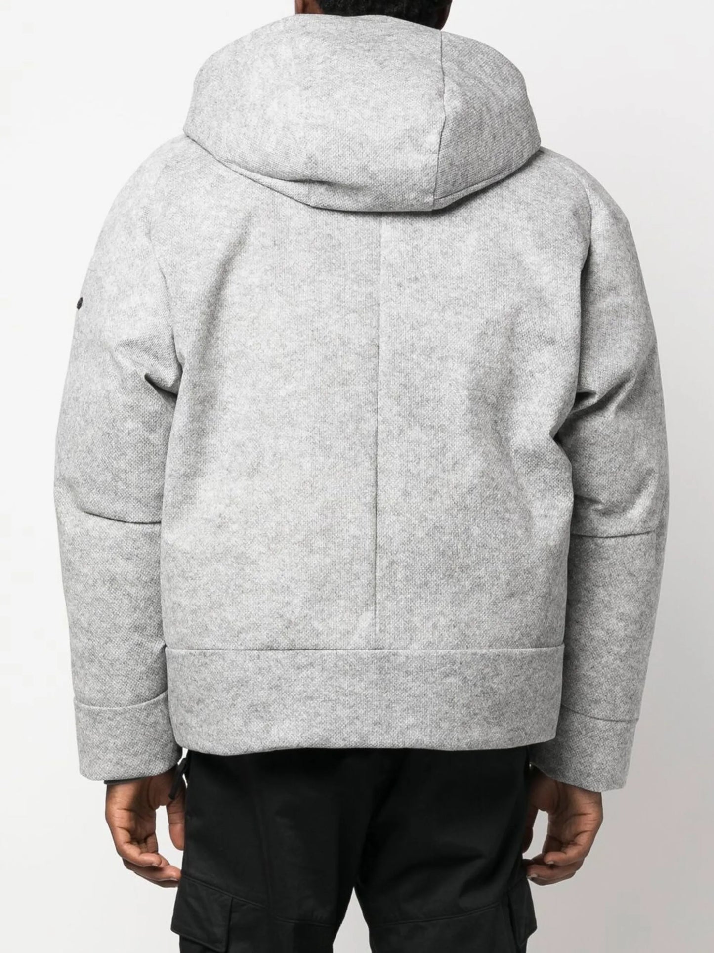 layered hooded zipped jacket