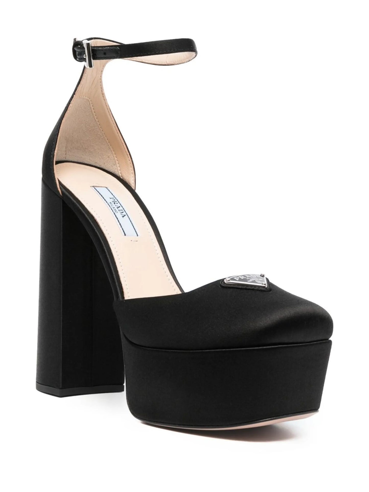 triangle logo-plaque platform pumps