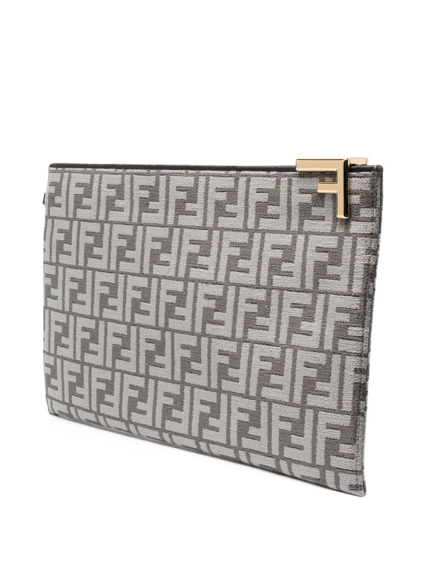 logo-jacquard clutch