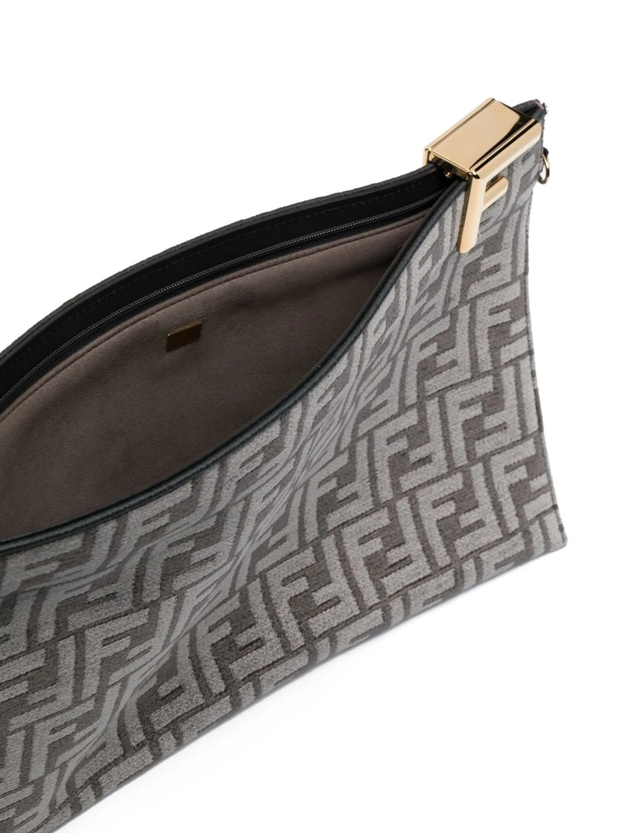 logo-jacquard clutch