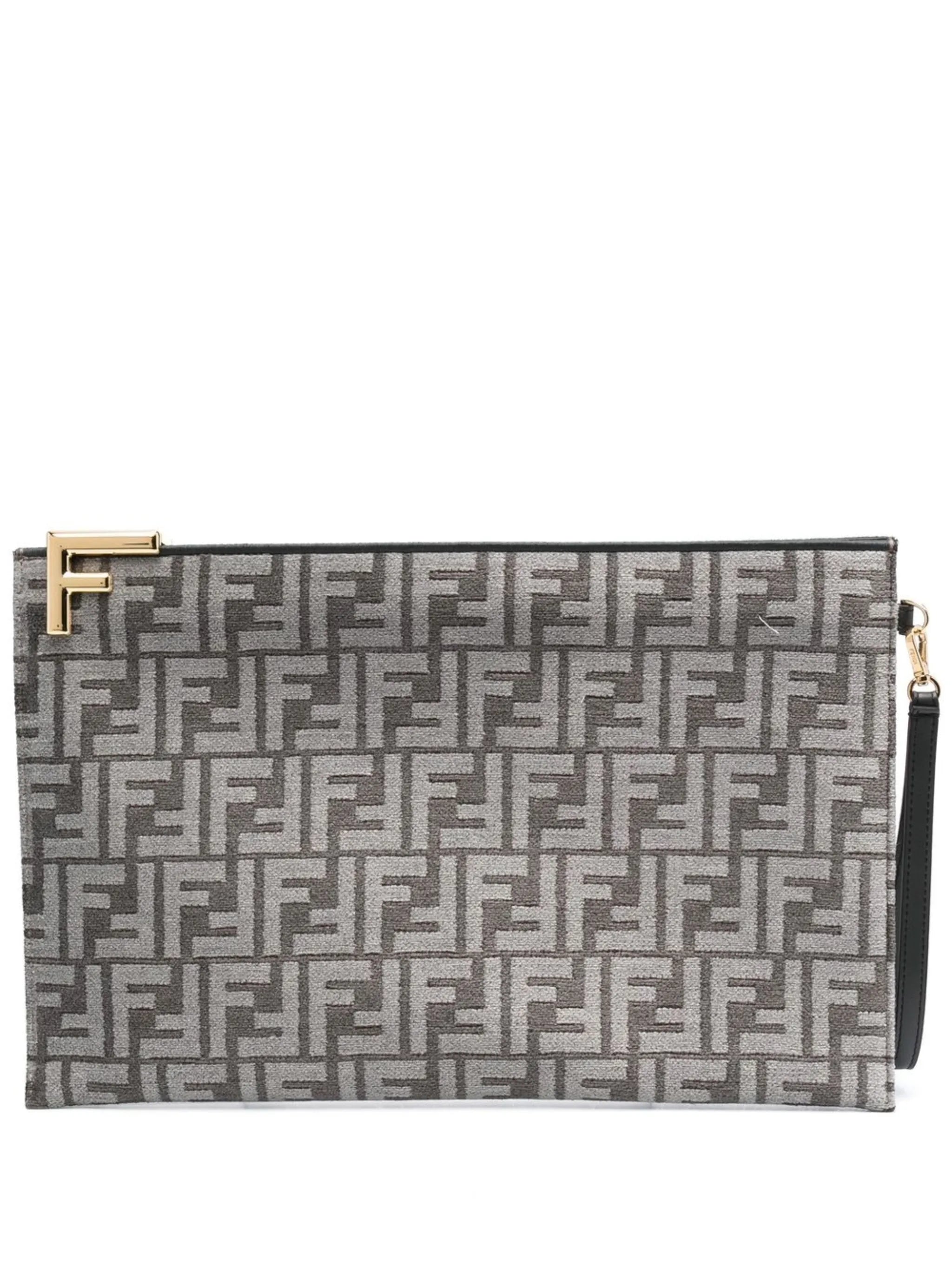 logo-jacquard clutch