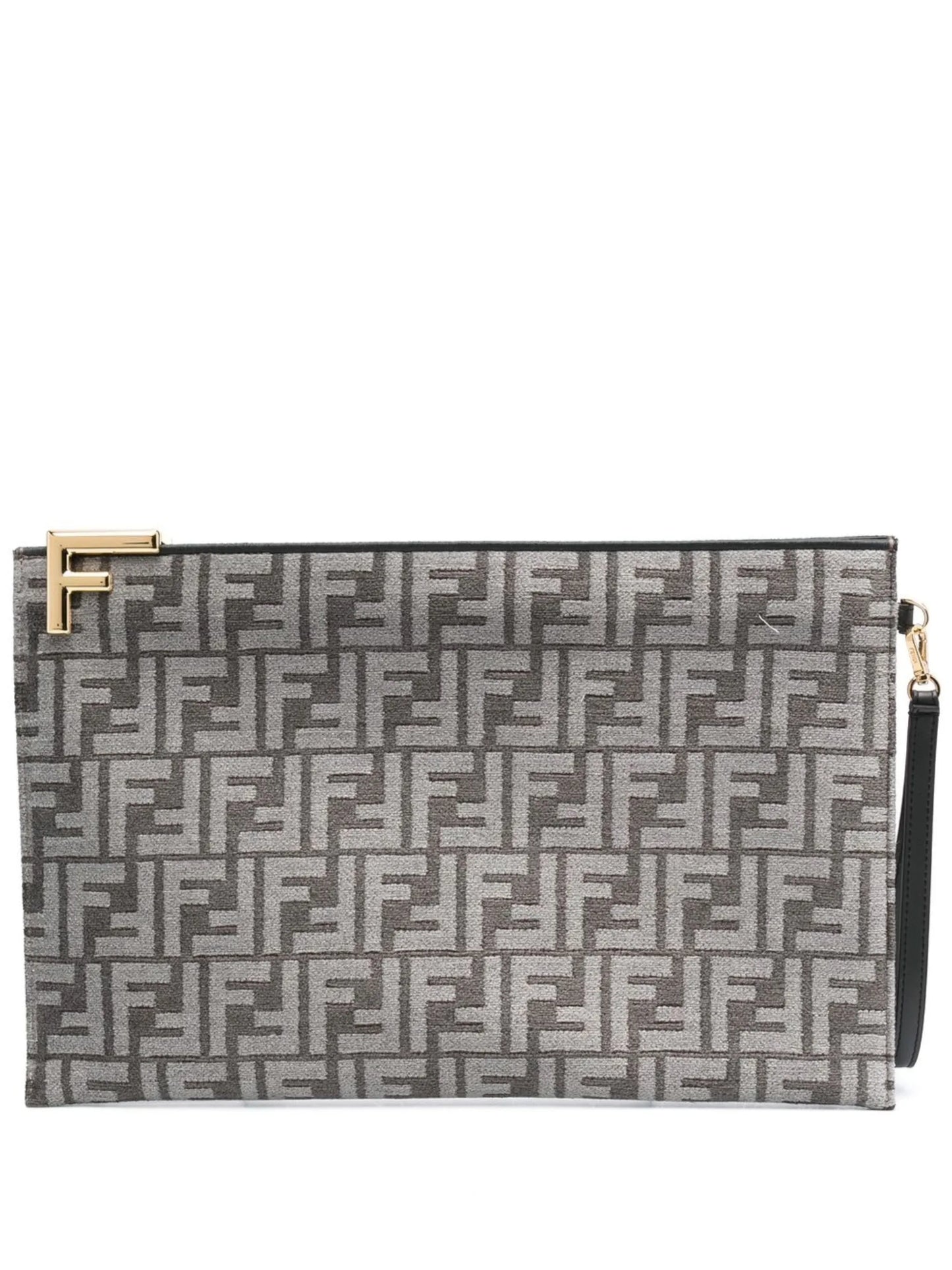 logo-jacquard clutch