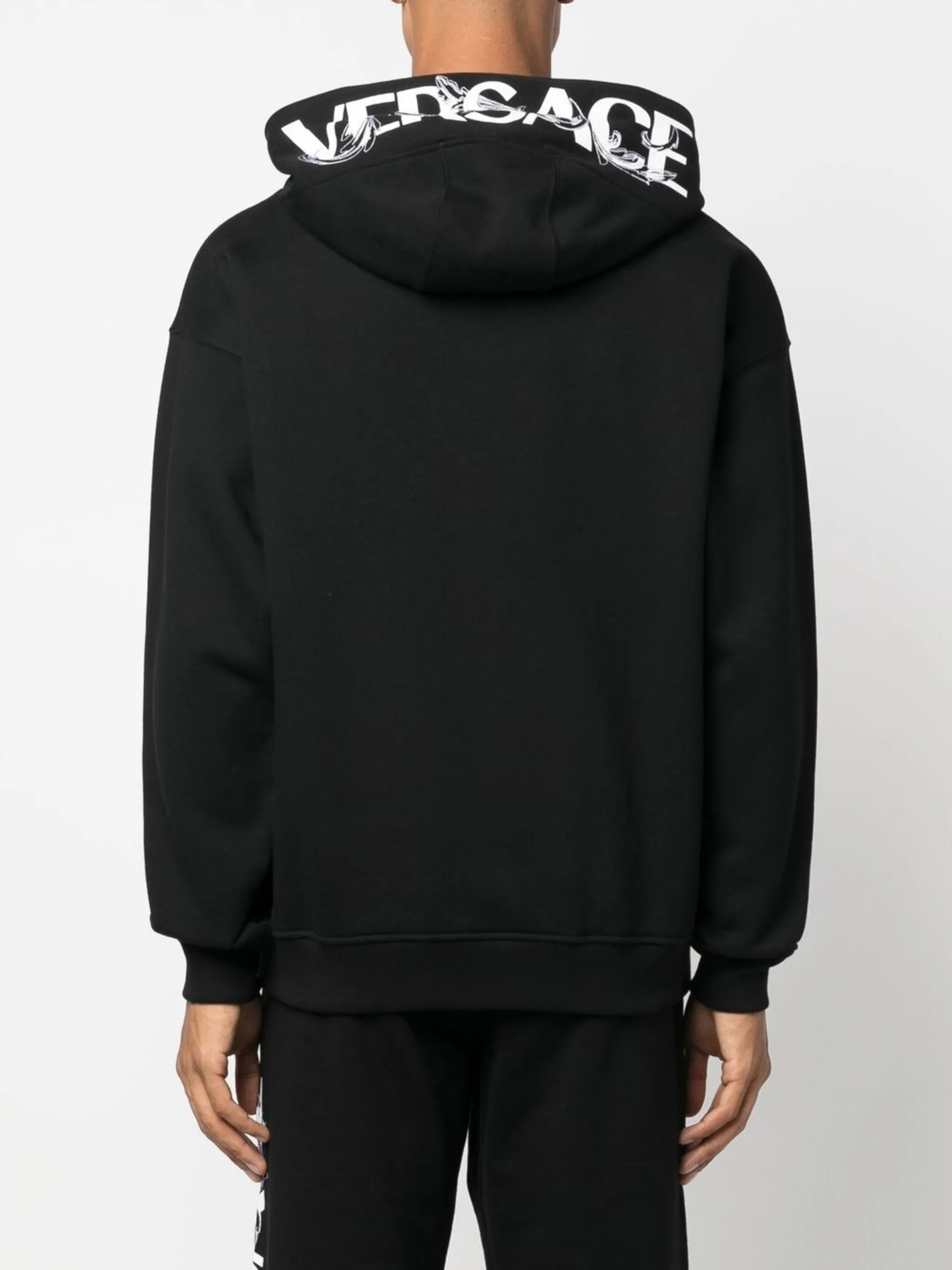 logo-print zip-fastening hoodie