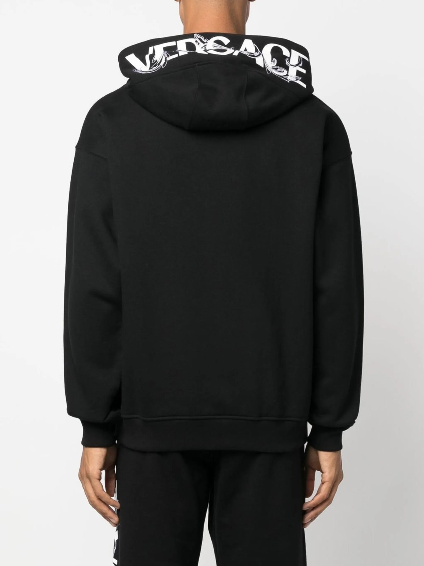 logo-print zip-fastening hoodie